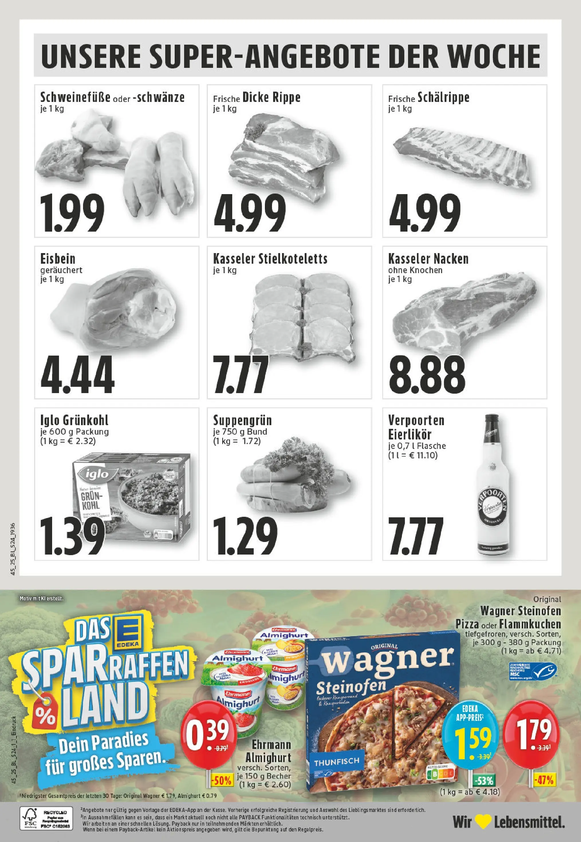 Edeka prospekt Ahaus	 (ab 02.11.2025) » Angebote Online | Seite: 24 | Produkte: Ehrmann almighurt, Thunfisch, Iglo, Kasseler nacken