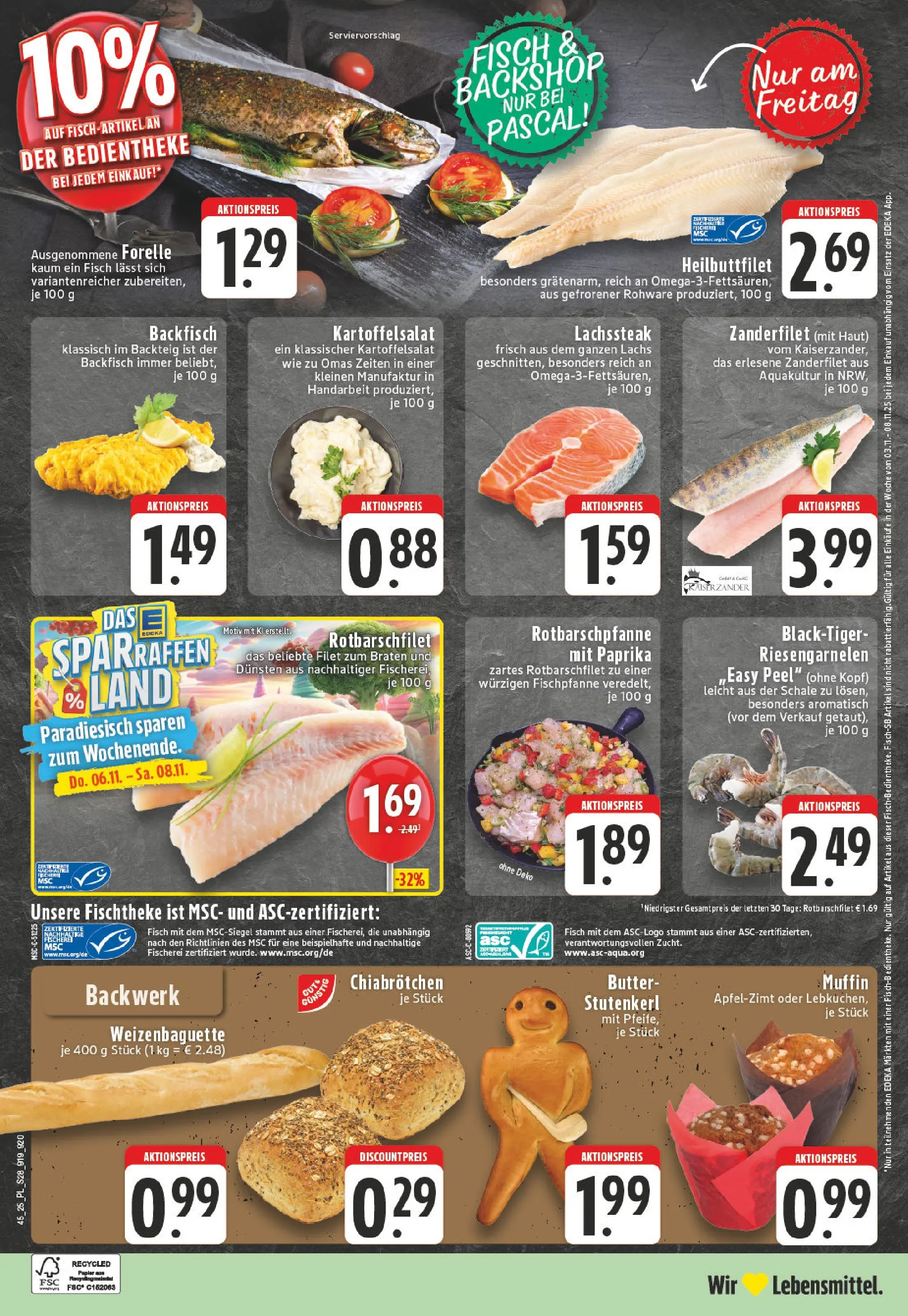 Edeka prospekt Xanten	 (ab 02.11.2025) » Angebote Online | Seite: 28 | Produkte: Baguette, Fisch, Lachs, Paprika
