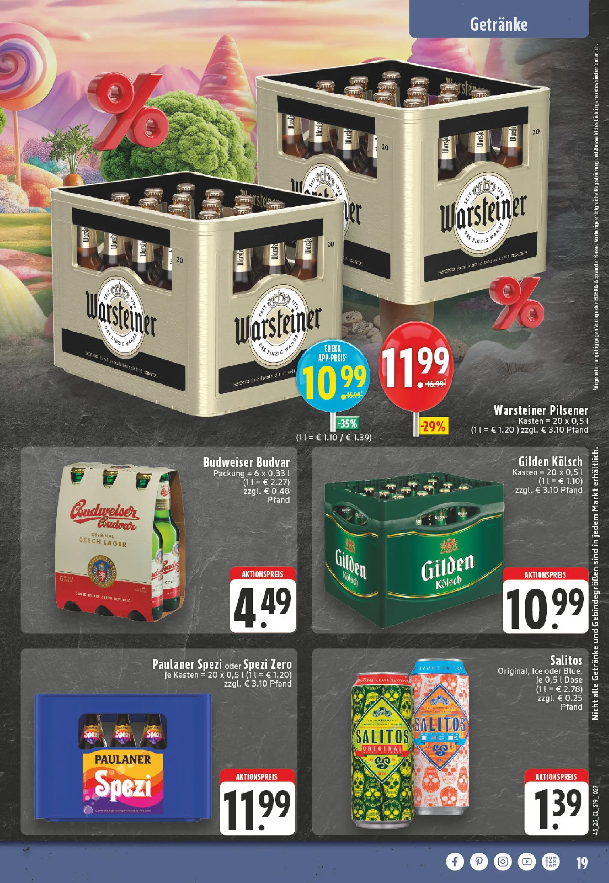Edeka prospekt Ruppichteroth	 (ab 02.11.2025) » Angebote Online | Seite: 19 | Produkte: Paulaner spezi, Warsteiner, Budweiser, Paulaner