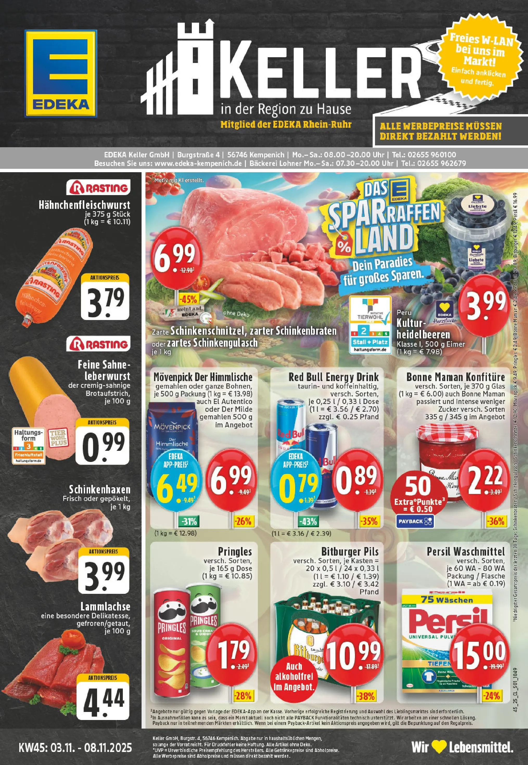 Edeka prospekt Kempenich	 (ab 02.11.2025) » Angebote Online | Seite: 1 | Produkte: Bitburger, Bäckerei, Sahne, Persil
