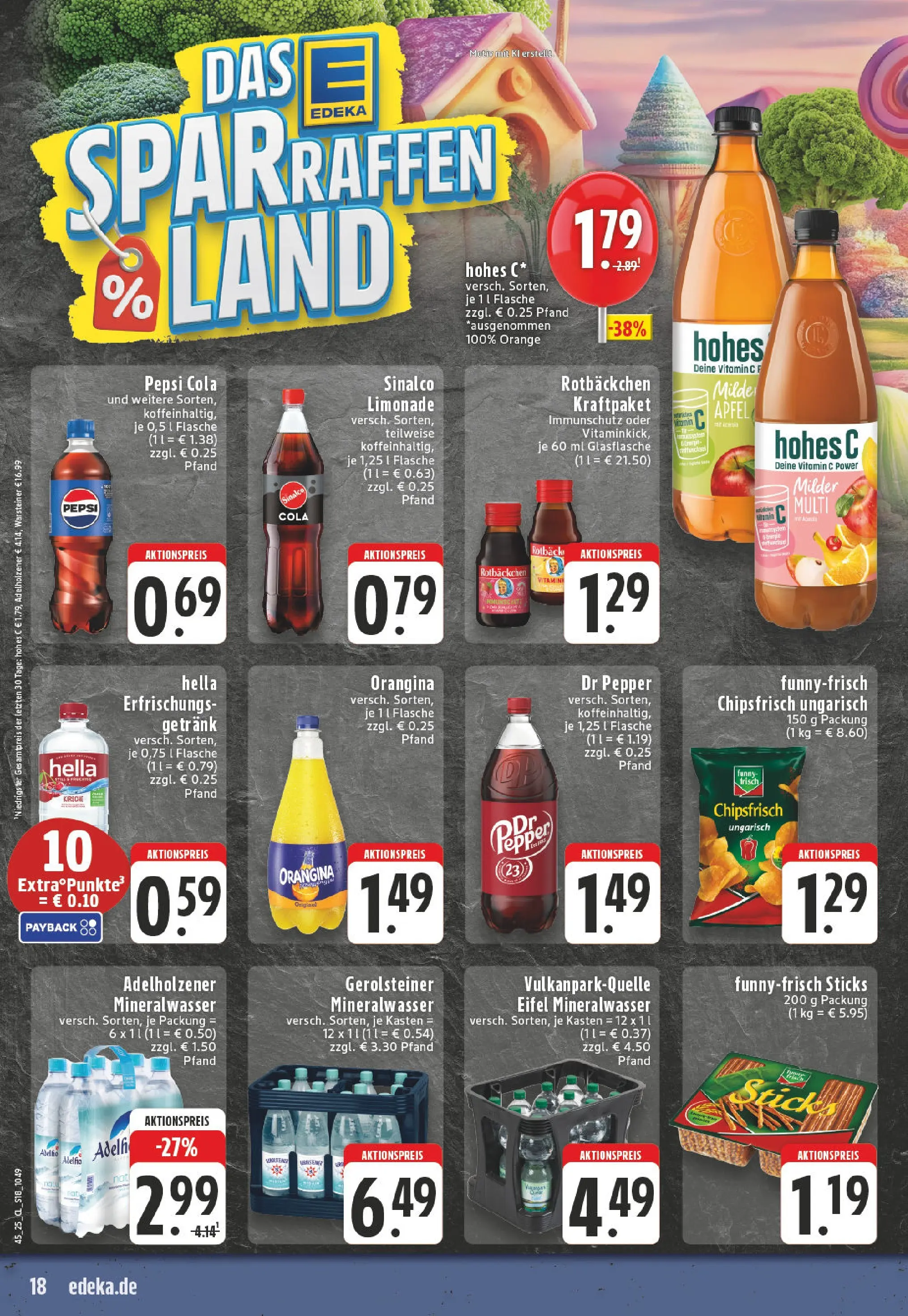 Edeka prospekt Kempenich	 (ab 02.11.2025) » Angebote Online | Seite: 18 | Produkte: Adelholzener, Limonade, Mineralwasser, Chips