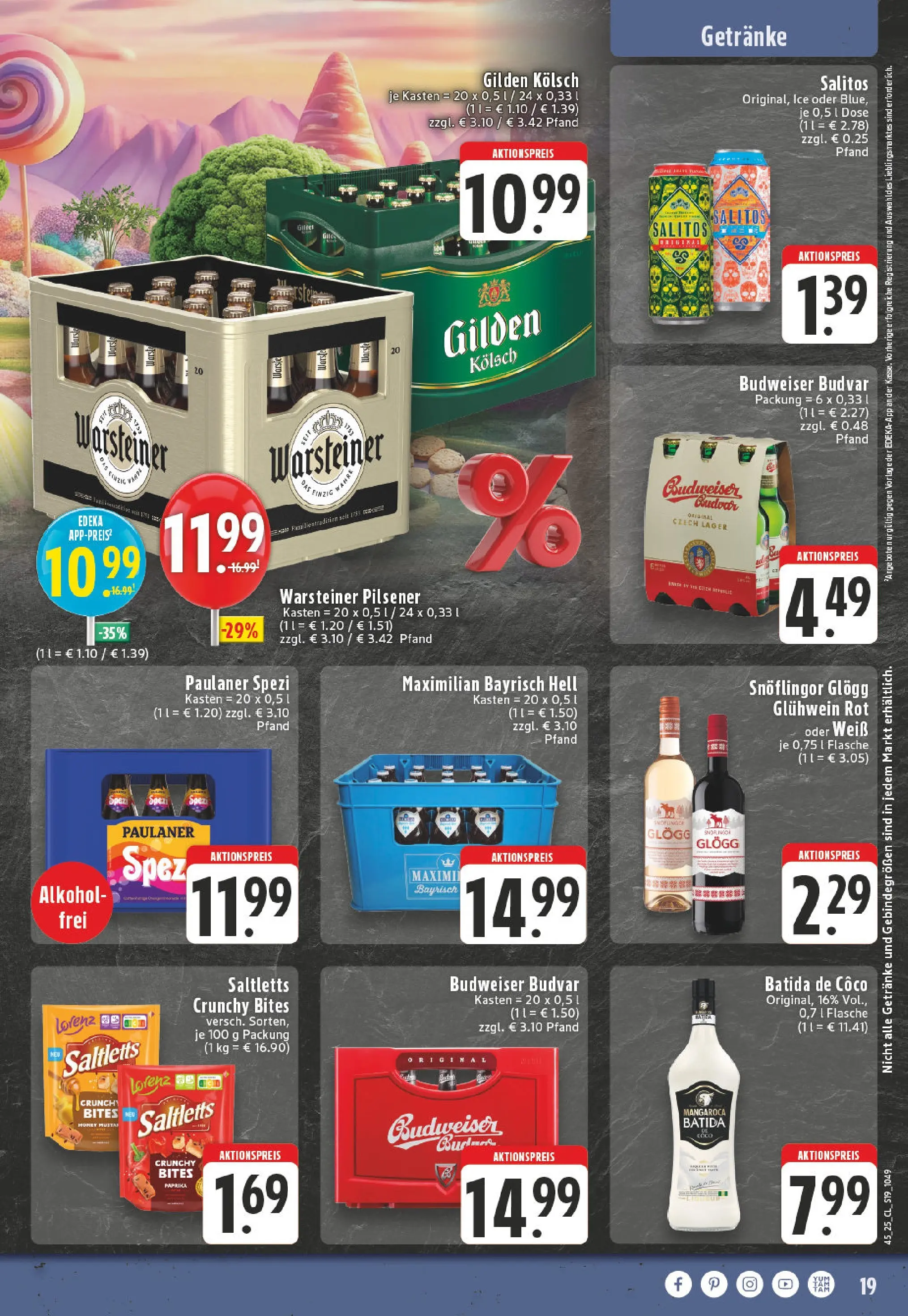 Edeka prospekt Kempenich	 (ab 02.11.2025) » Angebote Online | Seite: 19 | Produkte: Paulaner spezi, Batida de coco, Budweiser, Paulaner