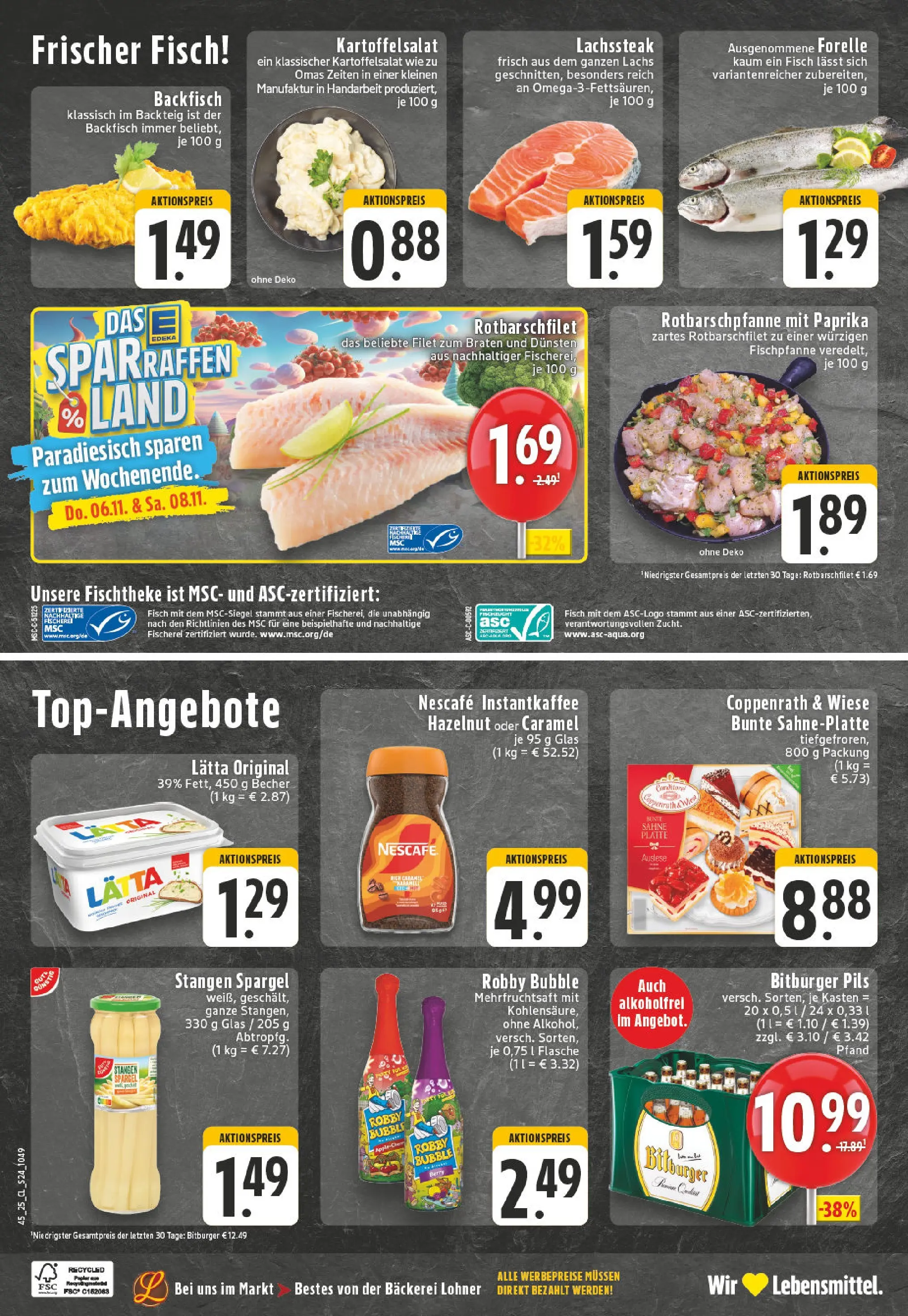 Edeka prospekt Kempenich	 (ab 02.11.2025) » Angebote Online | Seite: 24 | Produkte: Bitburger, Spargel, Lätta, Sahne