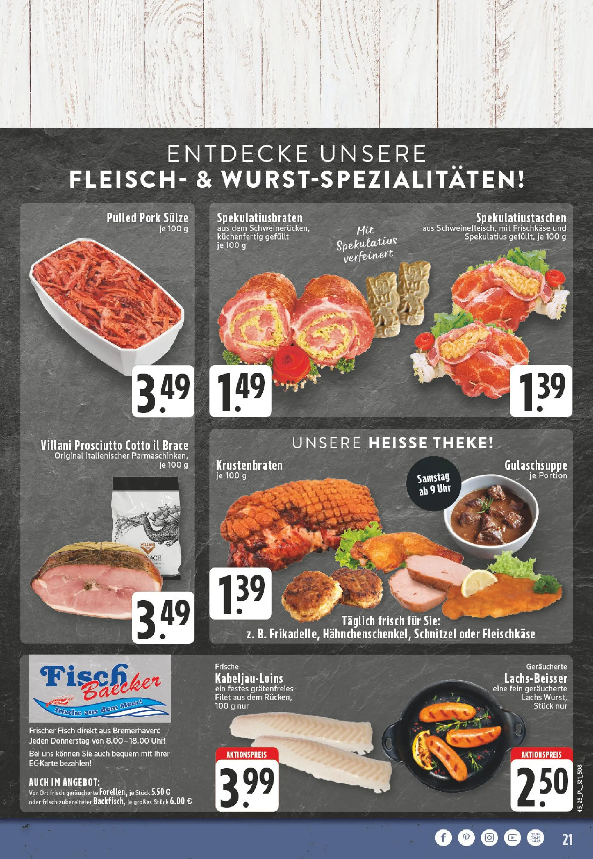Edeka prospekt Kerken-Aldekerk	 (ab 02.11.2025) » Angebote Online | Seite: 21 | Produkte: Theke, Krustenbraten, Schnitzel, Frischkase