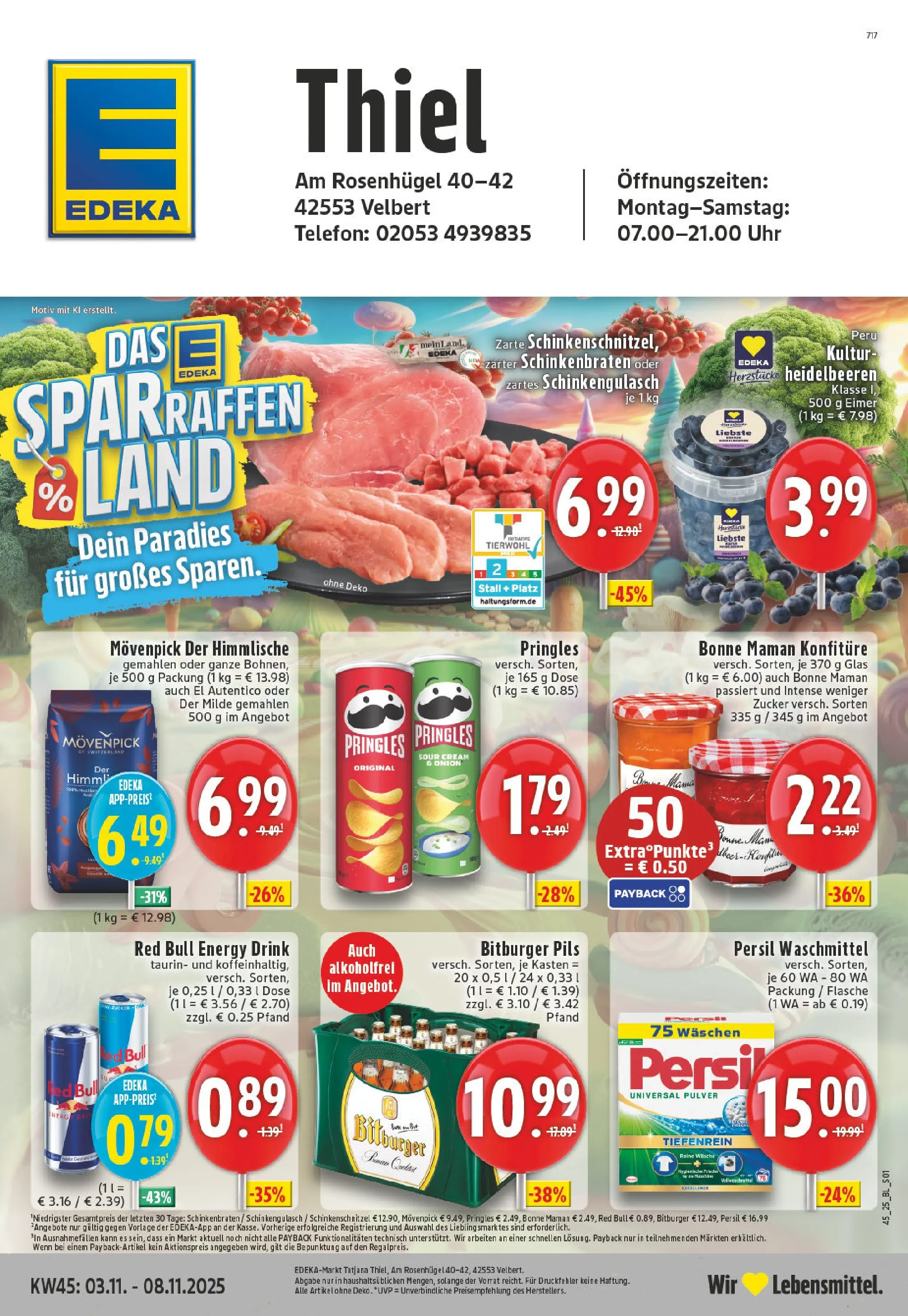 Edeka prospekt Velbert-Neviges	 (ab 02.11.2025) » Angebote Online | Seite: 1 | Produkte: Waschmittel, Chips, Bonne maman, Uhr