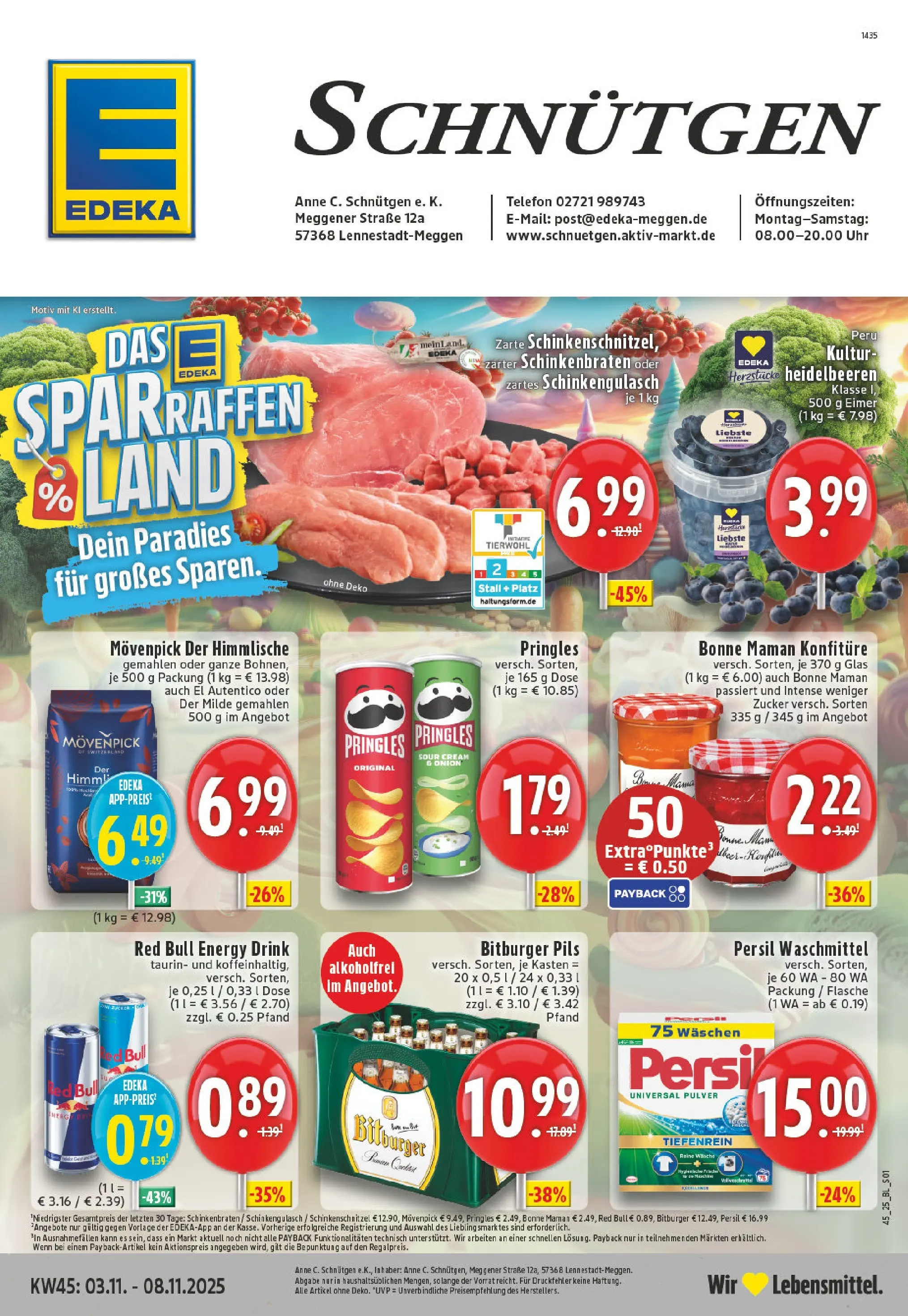 Edeka prospekt Lennestadt	 (ab 02.11.2025) » Angebote Online | Seite: 1 | Produkte: Red bull, Zucker, Telefon, Uhr