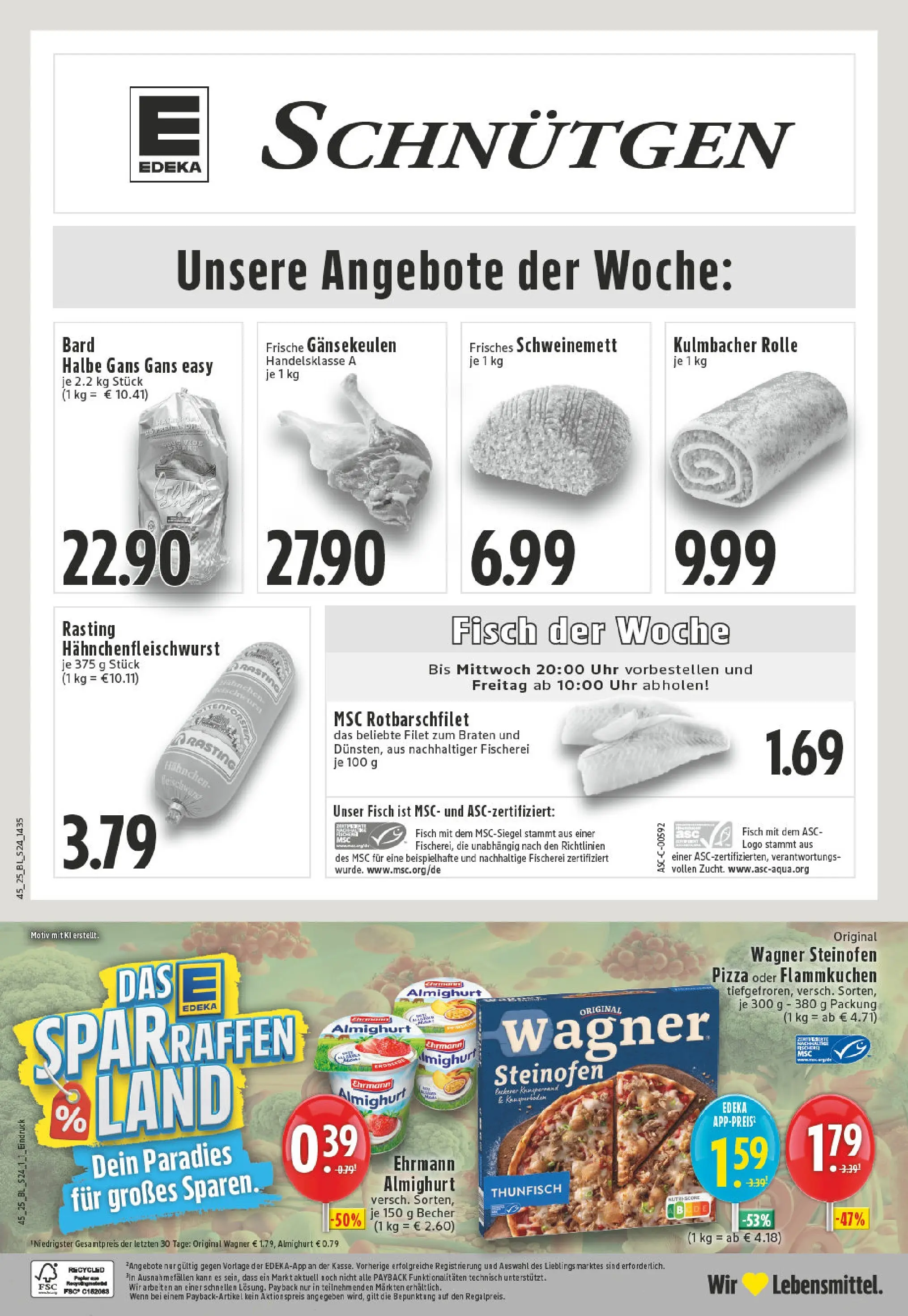 Edeka prospekt Lennestadt	 (ab 02.11.2025) » Angebote Online | Seite: 24 | Produkte: Ehrmann almighurt, Fisch, Pizza, Uhr