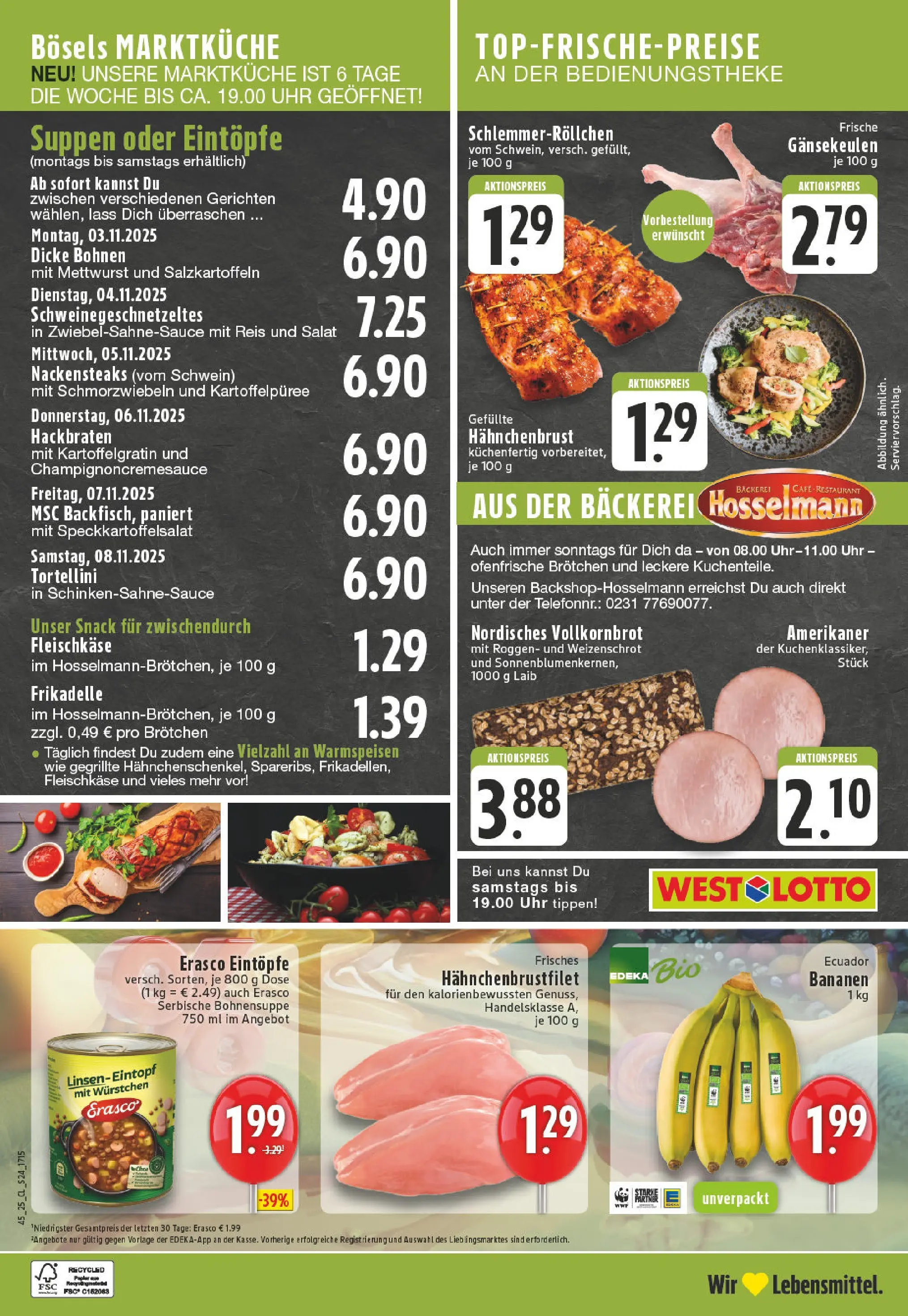 Edeka prospekt Lünen-Brambauer	 (ab 02.11.2025) » Angebote Online | Seite: 24 | Produkte: Nackensteaks, Vollkornbrot, Reis, Uhr