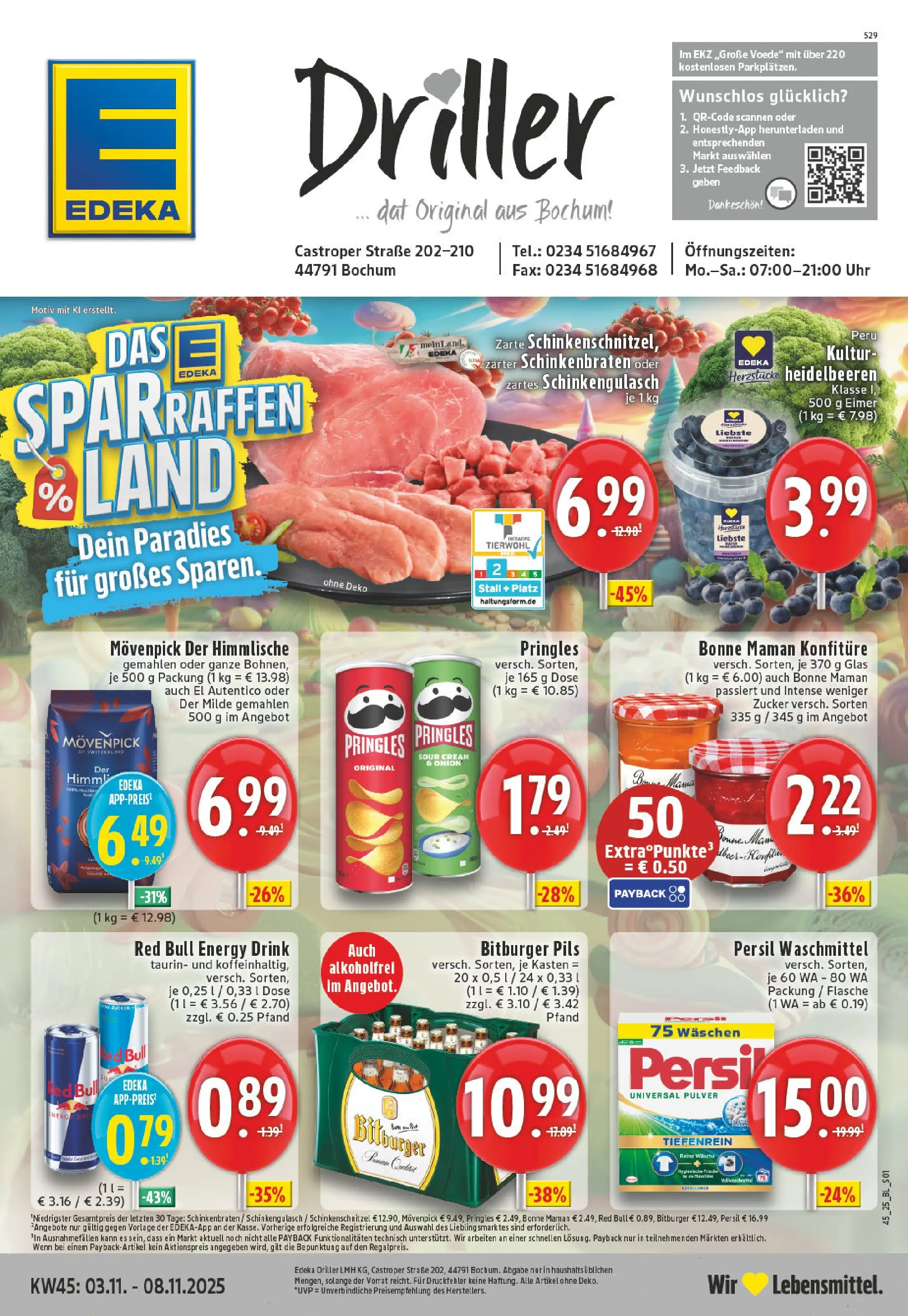 Edeka prospekt Bochum	 (ab 02.11.2025) » Angebote Online | Seite: 1 | Produkte: Bitburger, Red bull, Zucker, Uhr