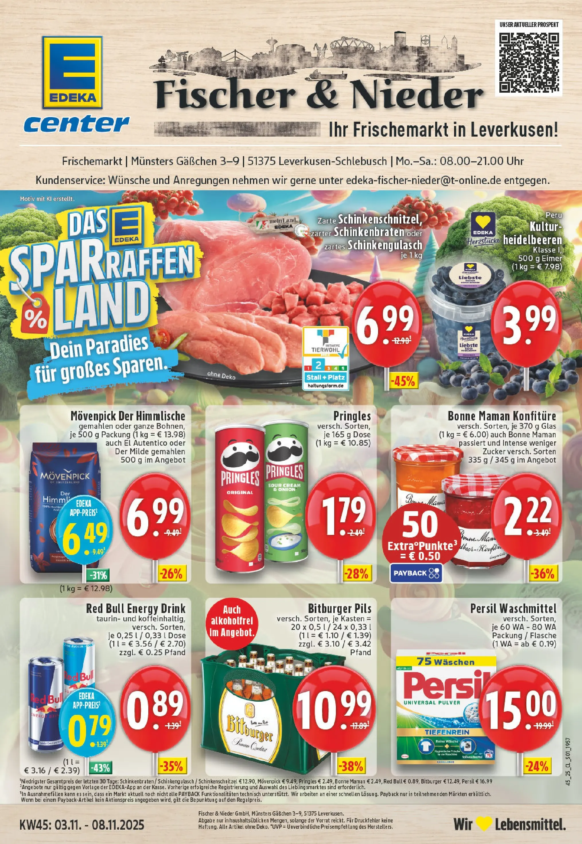Edeka prospekt Leverkusen-Schlebusch	 (ab 02.11.2025) » Angebote Online | Seite: 1 | Produkte: Energy, Pils, Chips, Persil