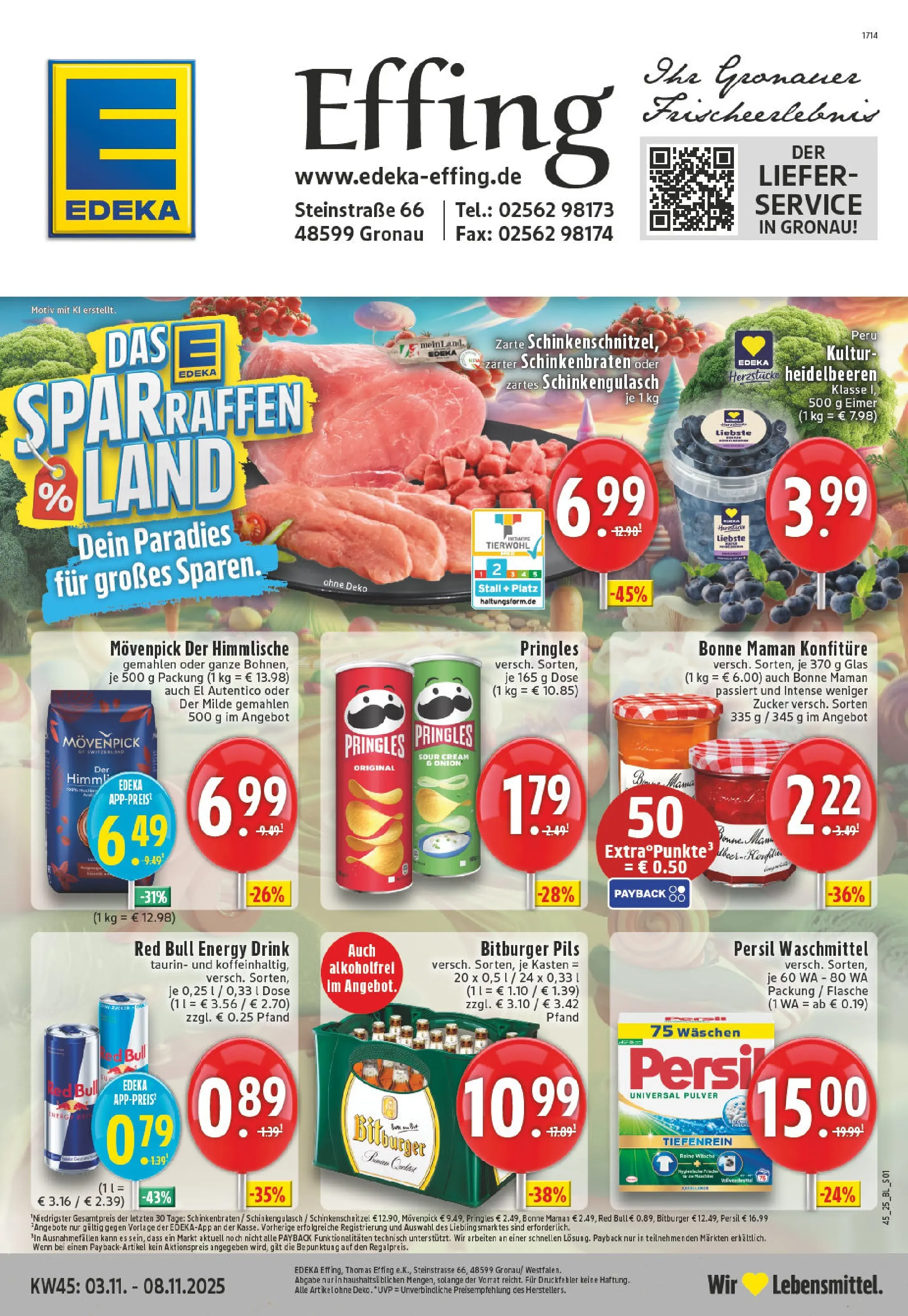 Edeka prospekt Gronau	 (ab 02.11.2025) » Angebote Online | Seite: 1 | Produkte: Red bull, Energy, Zucker, Bonne maman