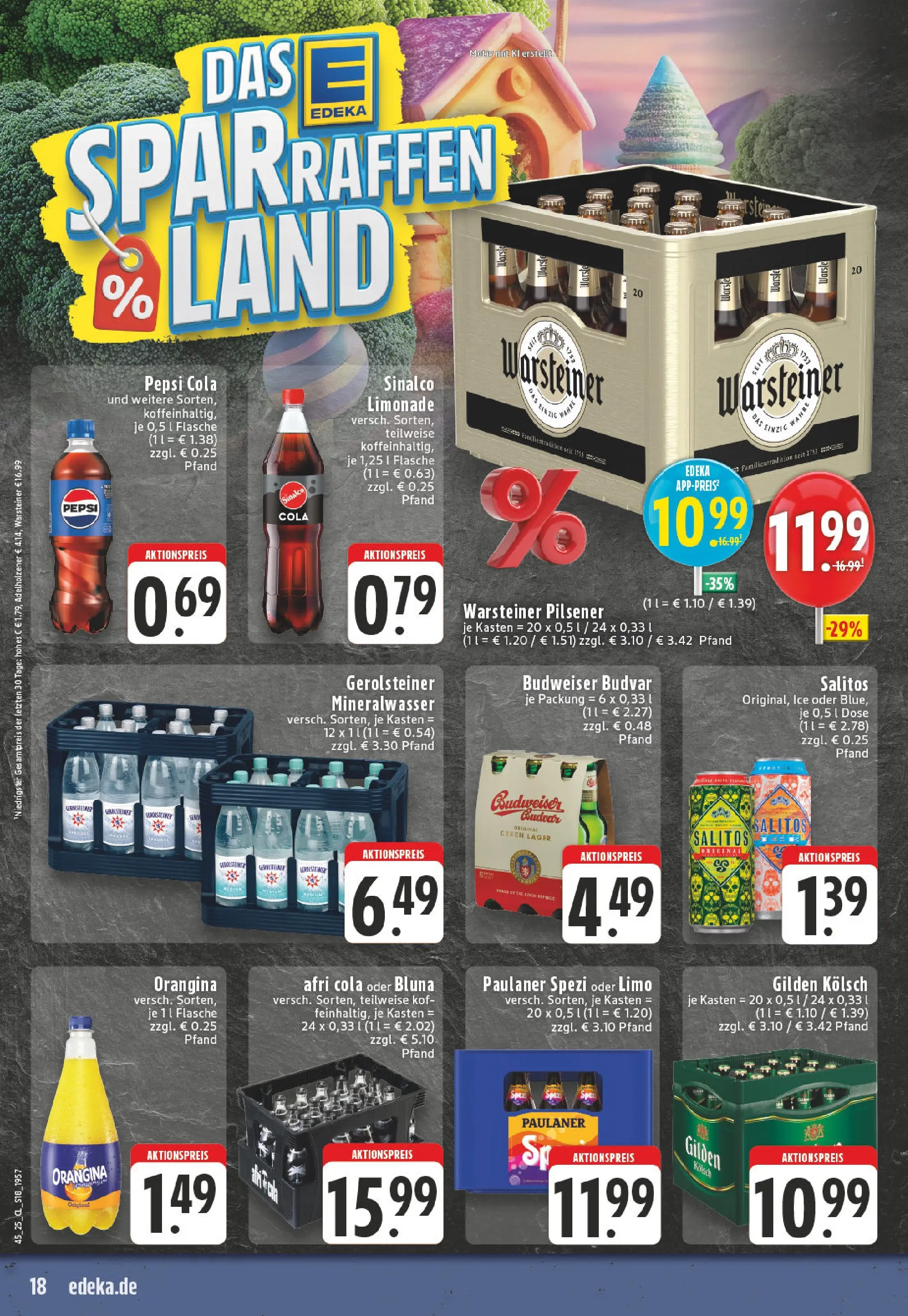 Edeka prospekt Leverkusen-Schlebusch	 (ab 02.11.2025) » Angebote Online | Seite: 18 | Produkte: Sinalco, Paulaner spezi, Limonade, Mineralwasser