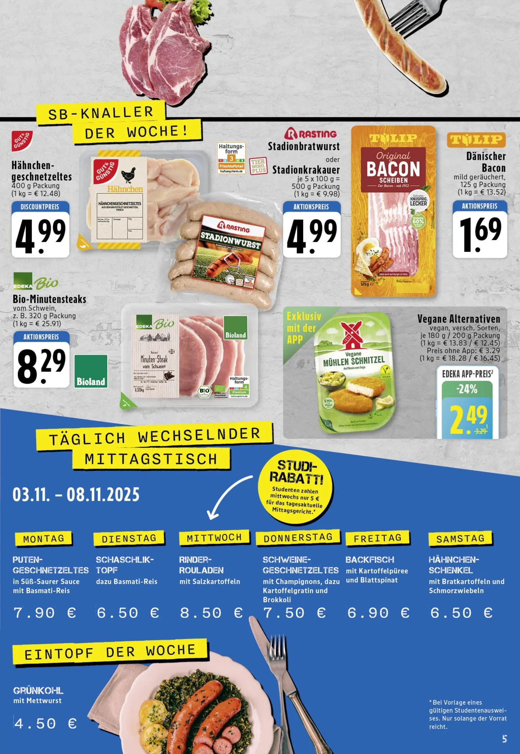 Edeka prospekt Köln	 (ab 03.11.2025) » Angebote Online | Seite: 5 | Produkte: Hahnchen, Basmatireis, Brokkoli, Steak