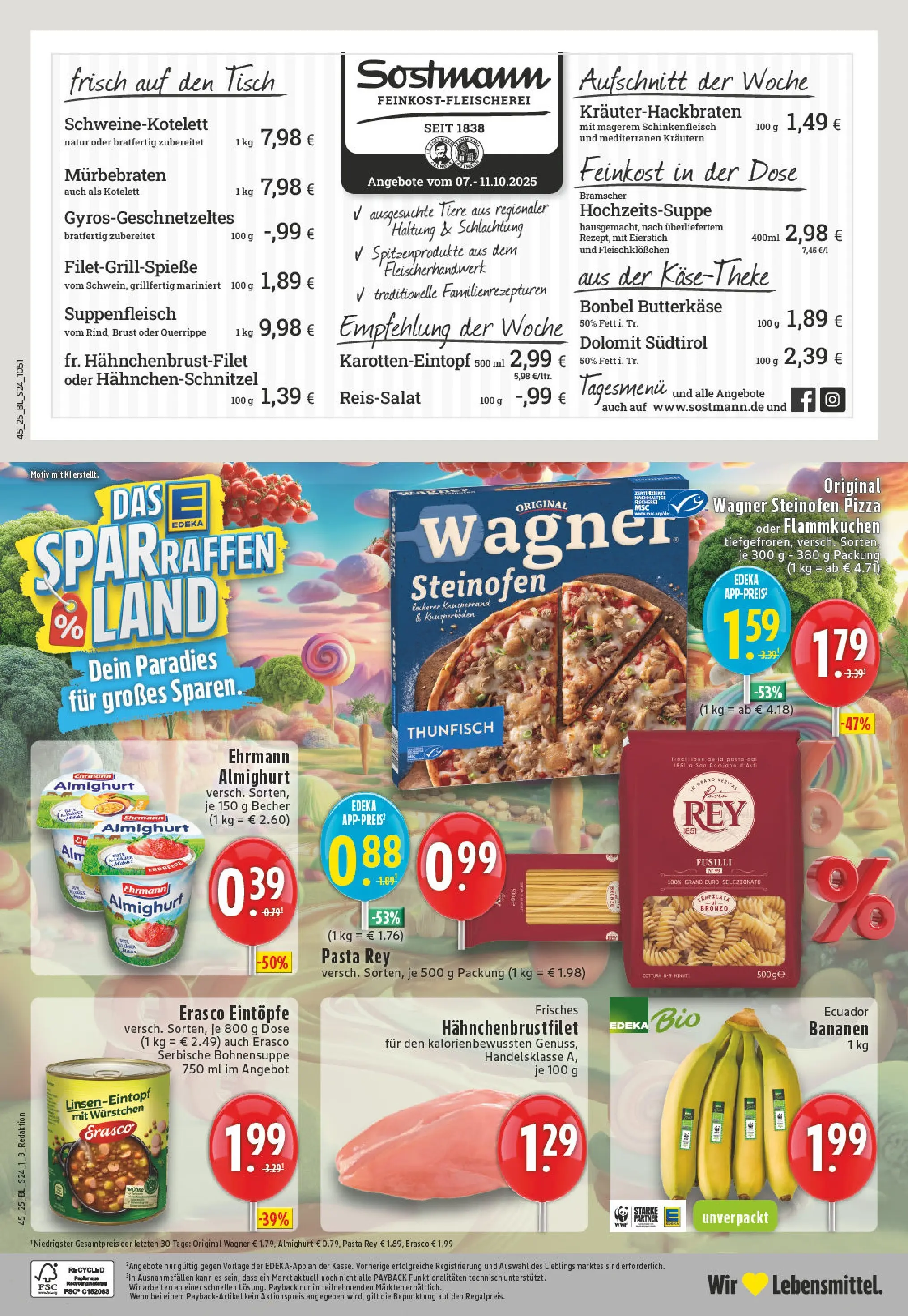 Edeka prospekt Lienen	 (ab 02.11.2025) » Angebote Online | Seite: 24 | Produkte: Bananen, Suppenfleisch, Pasta, Erasco