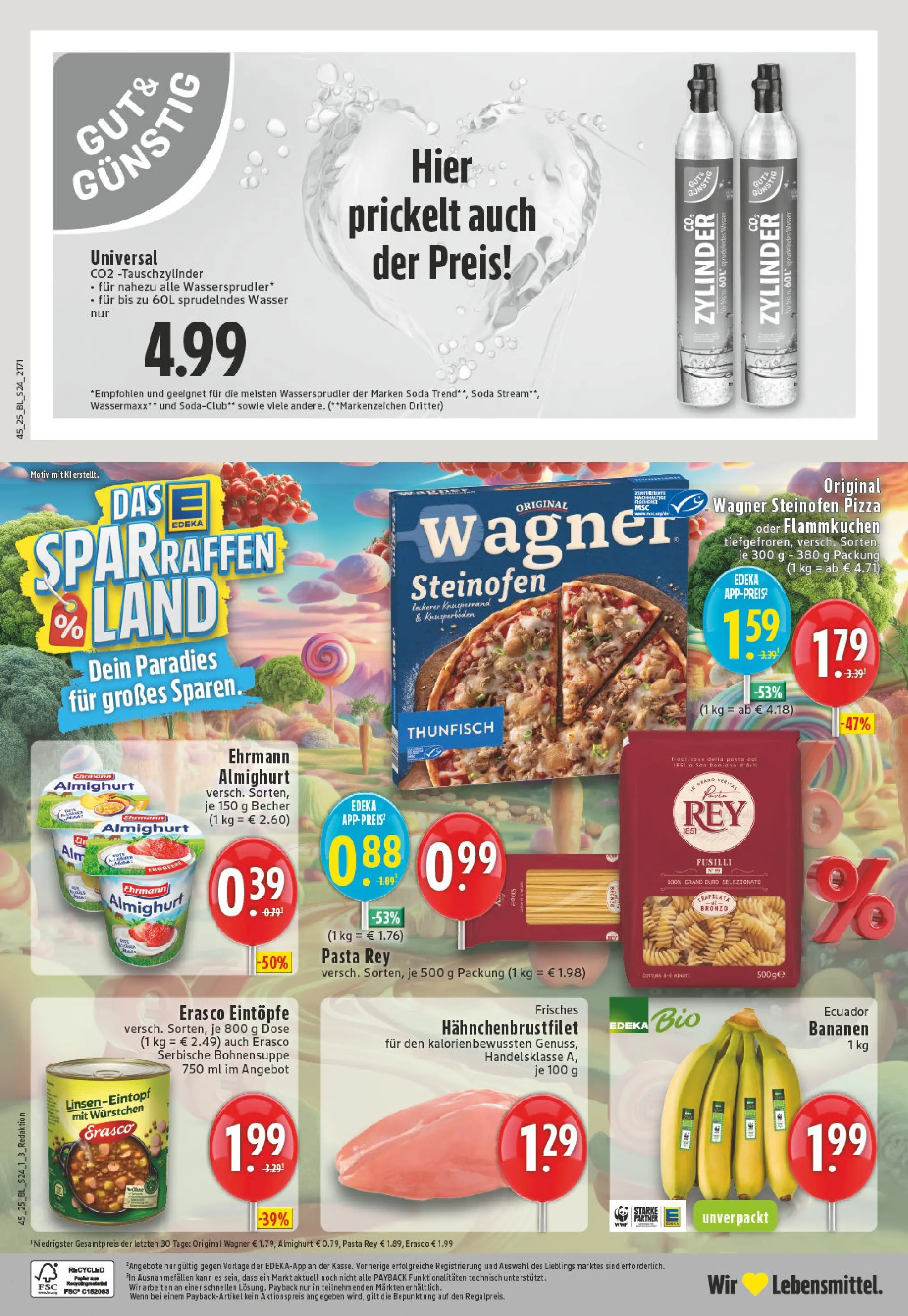 Edeka prospekt Wermelskirchen	 (ab 02.11.2025) » Angebote Online | Seite: 24 | Produkte: Ehrmann almighurt, Wasser, Pasta, Pizza