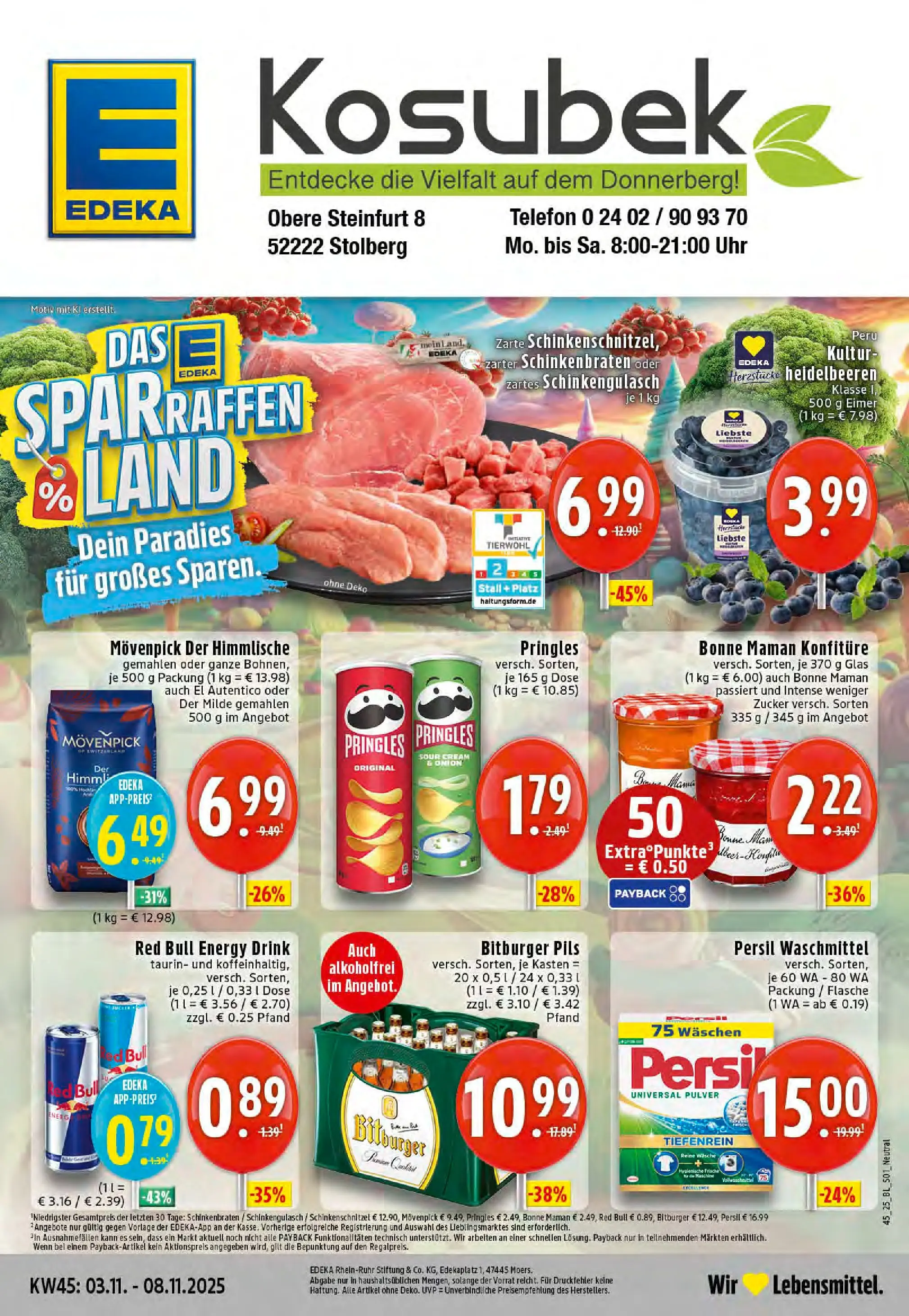 Edeka prospekt Stolberg	 (ab 02.11.2025) » Angebote Online | Seite: 1 | Produkte: Waschmittel, Chips, Bonne maman, Uhr