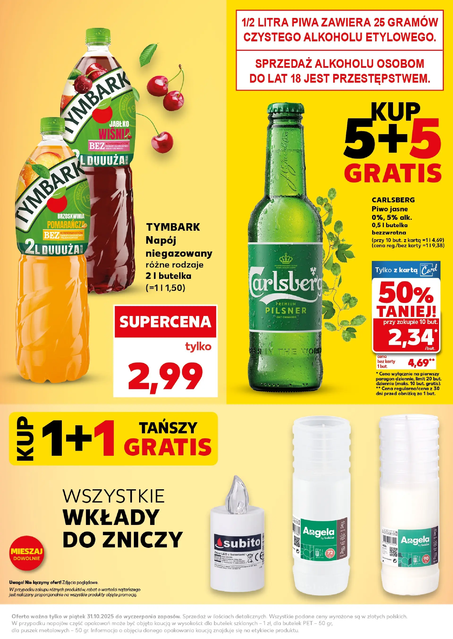 Kaufland gazetka - Super Piątek od 31.10.2025 - od jutra PDF | Strona: 5 | Produkty: Brzoskwinia, Karta, Wkłady do zniczy, Znicz LED