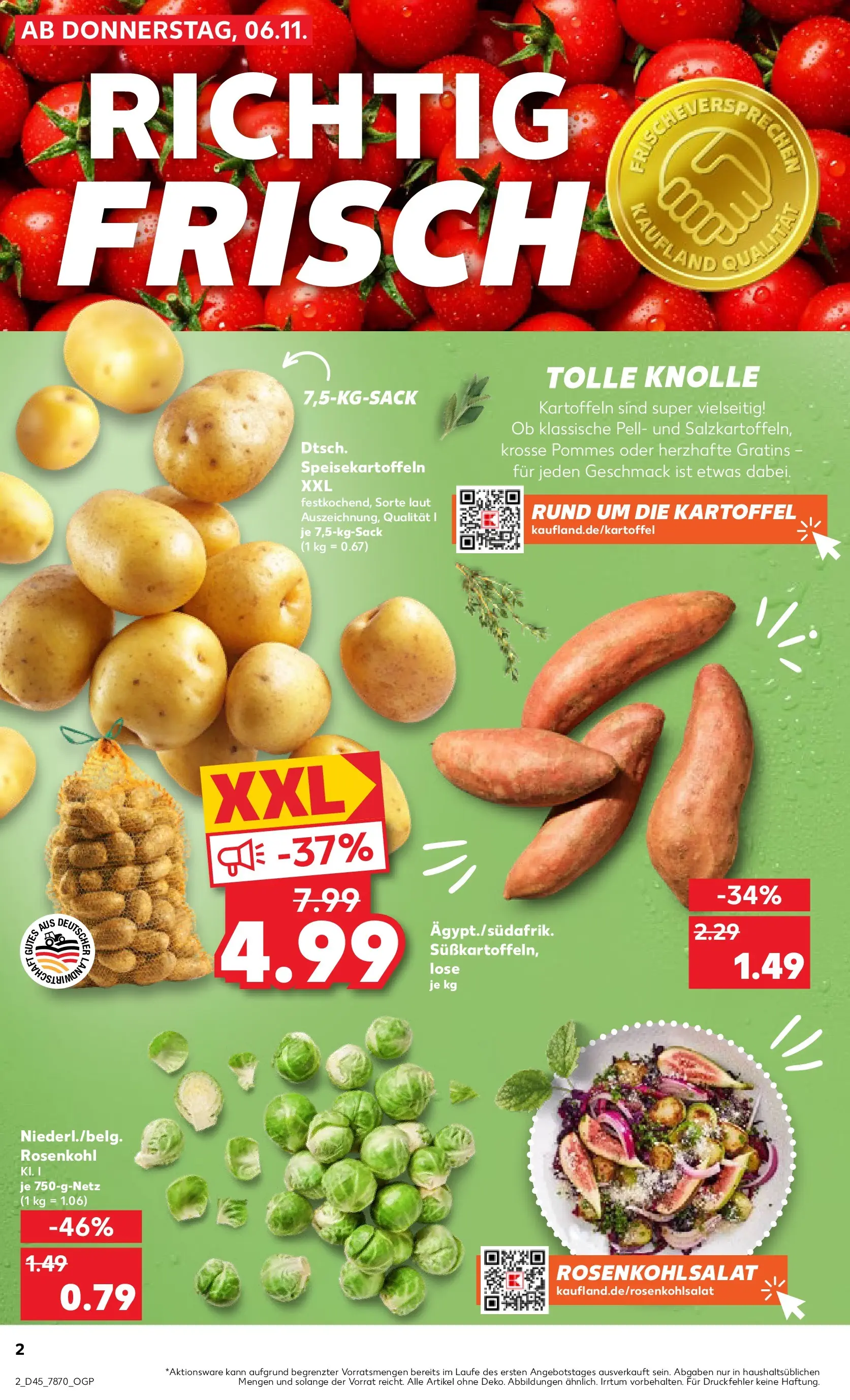 Prospekt Kaufland ab 05.11.2025 » Angebote Online zum Blättern | Seite: 2 | Produkte: Pommes, Kartoffeln