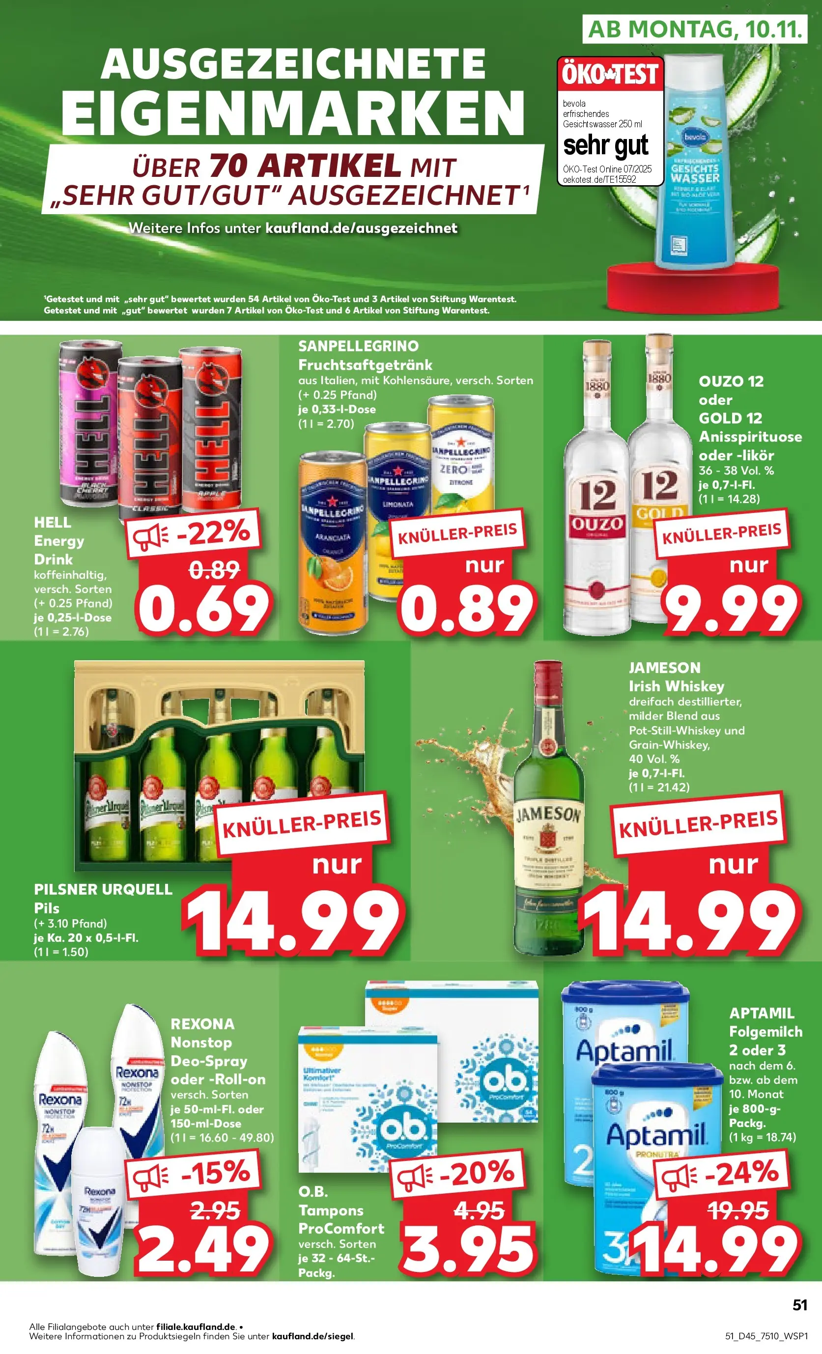 Prospekt Kaufland ab 06.11.2025 » Angebote und Werbung Online | Seite: 51 | Produkte: Likör, Deodorant, Wasser, Whiskey Prospekt Kaufland ab 06.11.2025 » Angebote Online zum Blättern | Seite: 51 | Produkte: Likör, Deodorant, Wasser, Whiskey
