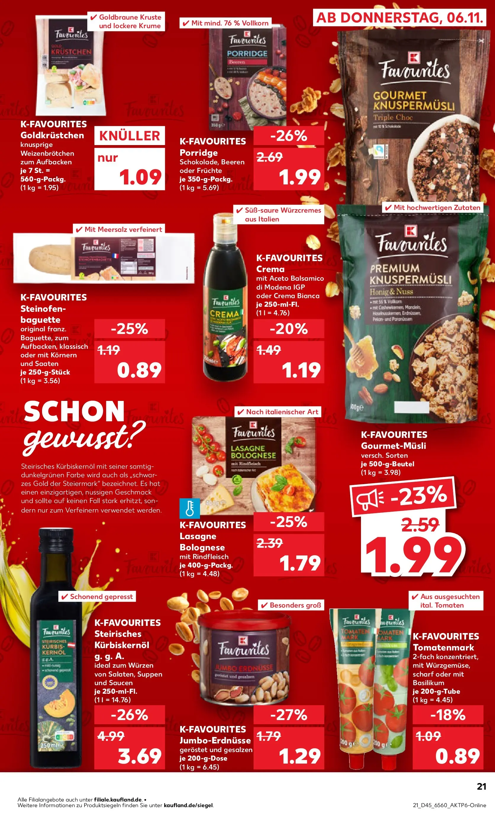 Prospekt Kaufland ab 05.11.2025 » Angebote und Werbung Online | Seite: 21 | Produkte: Balsamico, Tomaten, Kürbis, Rindfleisch Prospekt Kaufland ab 05.11.2025 » Angebote Online zum Blättern | Seite: 21 | Produkte: Balsamico, Tomaten, Kürbis, Rindfleisch