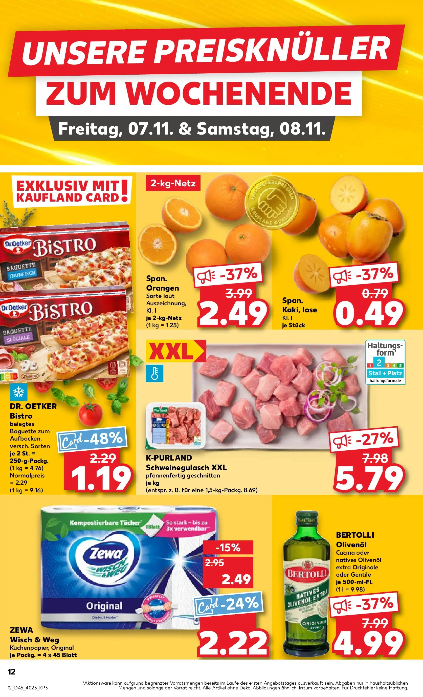 Prospekt Kaufland ab 05.11.2025 » Angebote und Werbung Online | Seite: 12 | Produkte: Schweinegulasch, Thunfisch, Baguette, Bertolli olivenol Prospekt Kaufland ab 05.11.2025 » Angebote Online zum Blättern | Seite: 12 | Produkte: Schweinegulasch, Thunfisch, Baguette, Bertolli olivenol