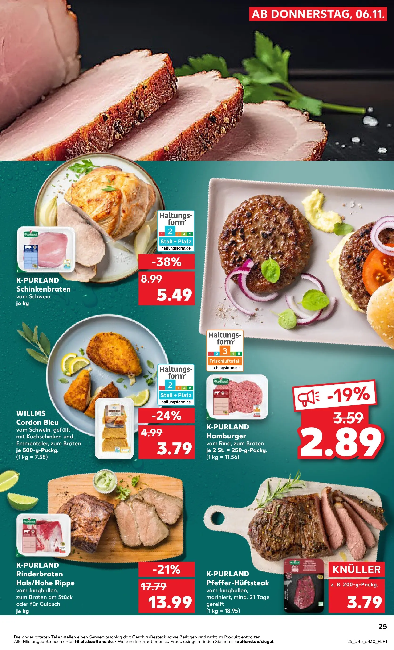 Prospekt Kaufland ab 05.11.2025 » Angebote und Werbung Online | Seite: 25 | Produkte: Rinderbraten, Gulasch, Steak Prospekt Kaufland ab 05.11.2025 » Angebote Online zum Blättern | Seite: 25 | Produkte: Rinderbraten, Gulasch, Steak