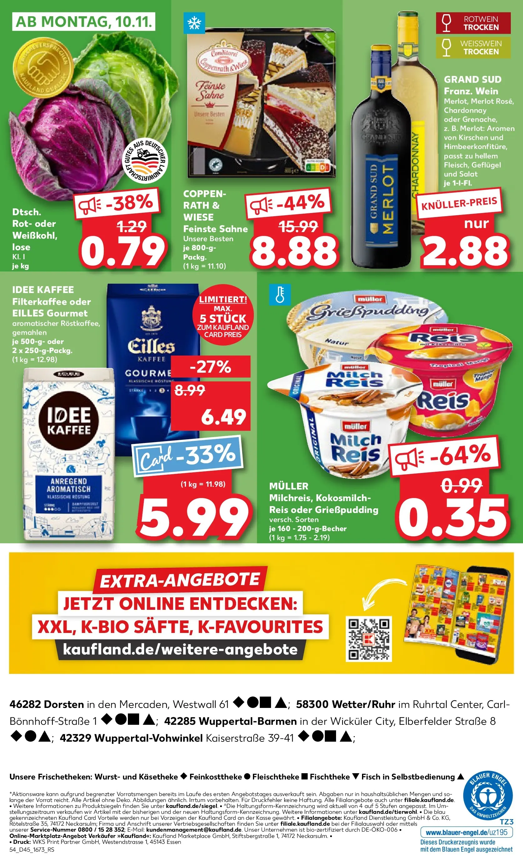 Prospekt Kaufland ab 06.11.2025 » Angebote und Werbung Online | Seite: 54 | Produkte: Idee kaffee, Grand sud, Sahne, Salat Prospekt Kaufland ab 06.11.2025 » Angebote Online zum Blättern | Seite: 54 | Produkte: Idee kaffee, Grand sud, Sahne, Salat