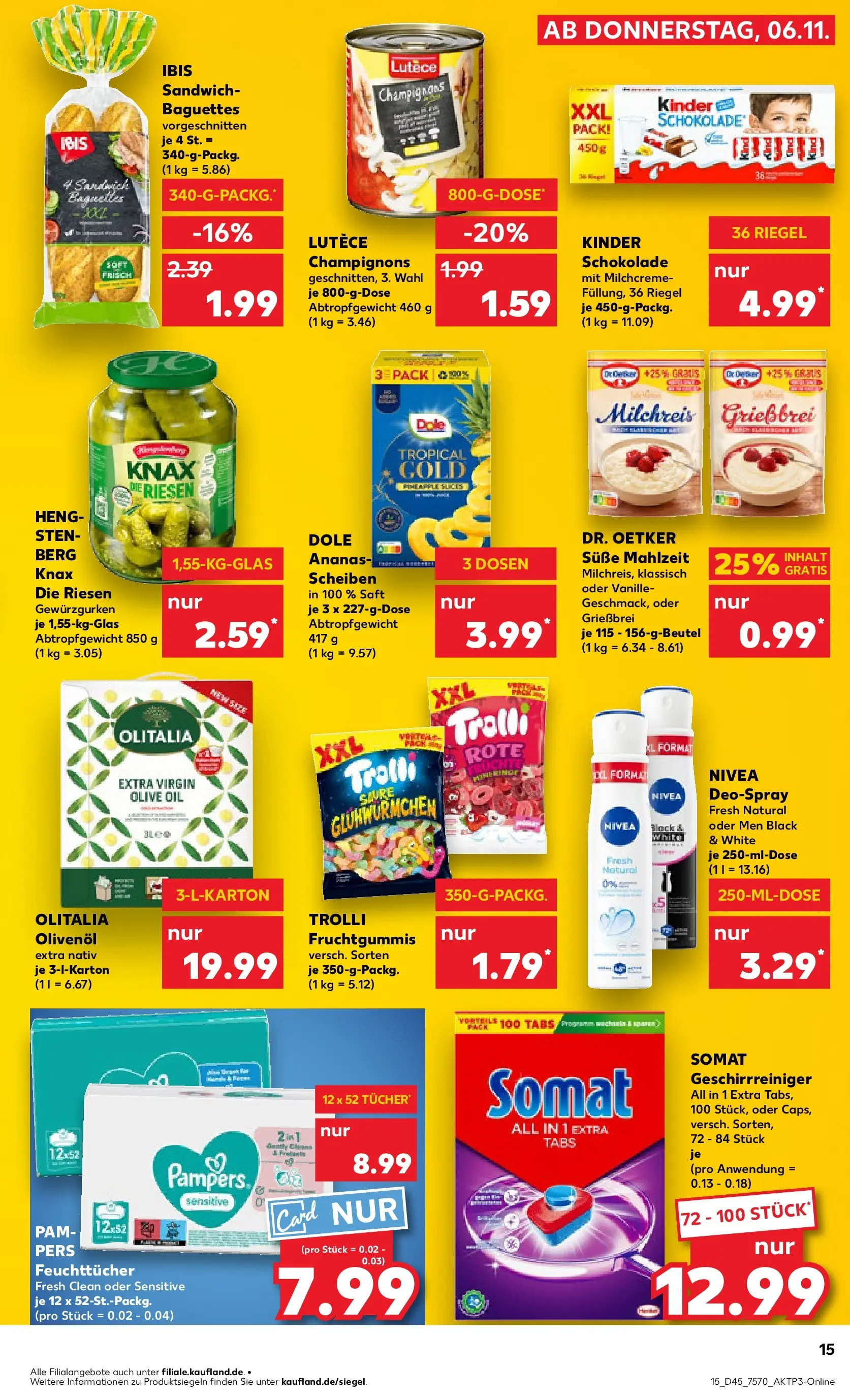Prospekt Kaufland ab 05.11.2025 » Angebote und Werbung Online | Seite: 15 | Produkte: Kinder schokolade, Ananas, Deodorant, Deospray Prospekt Kaufland ab 05.11.2025 » Angebote Online zum Blättern | Seite: 15 | Produkte: Kinder schokolade, Ananas, Deodorant, Deospray