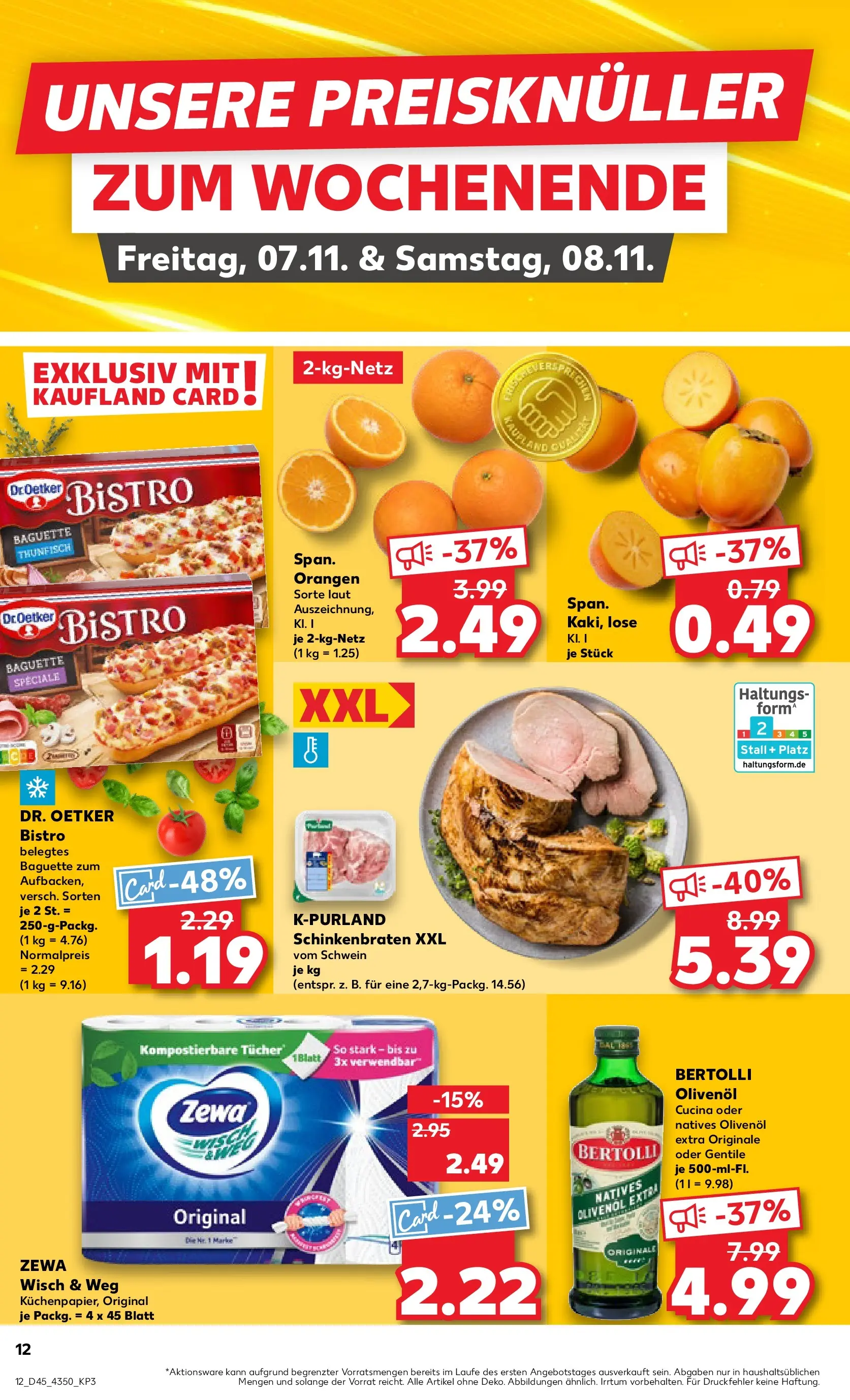 Prospekt Kaufland ab 05.11.2025 » Angebote Online zum Blättern | Seite: 12 | Produkte: Thunfisch, Bertolli olivenol, Zewa, Orangen