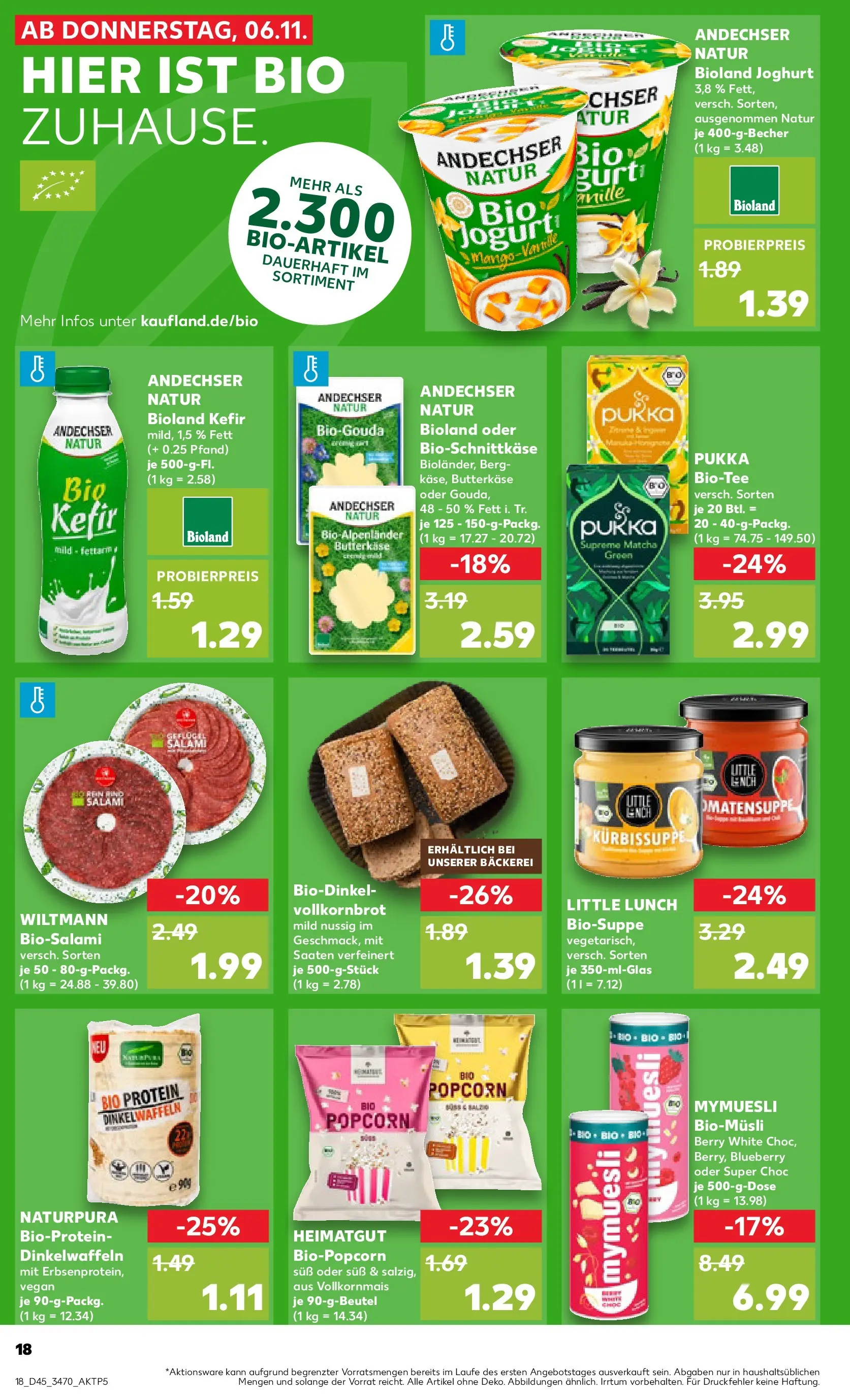 Prospekt Kaufland ab 05.11.2025 » Angebote Online zum Blättern | Seite: 18 | Produkte: Kefir, Joghurt, Gouda, Salami
