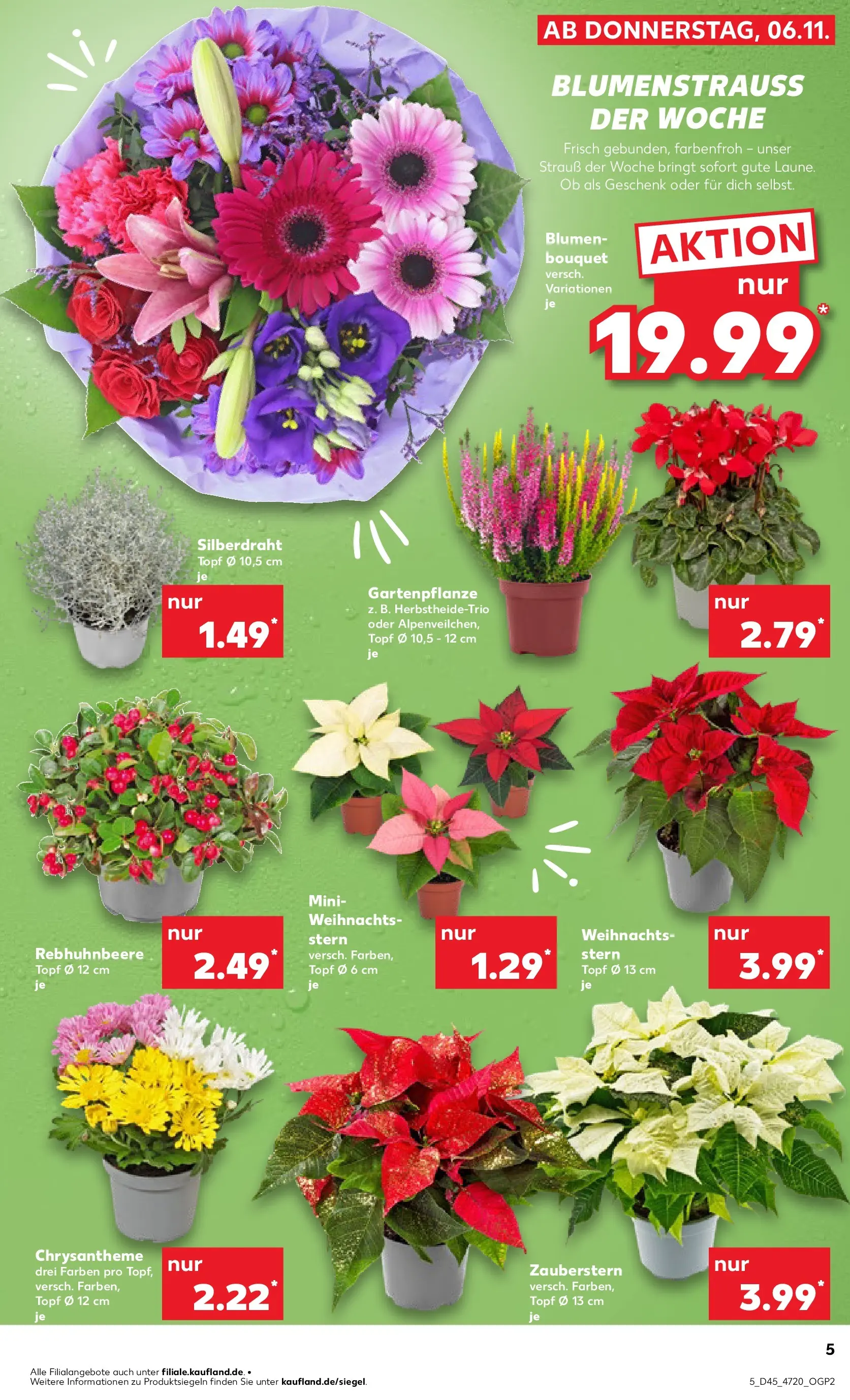 Prospekt Kaufland ab 06.11.2025 » Angebote Online zum Blättern | Seite: 5 | Produkte: Blumen