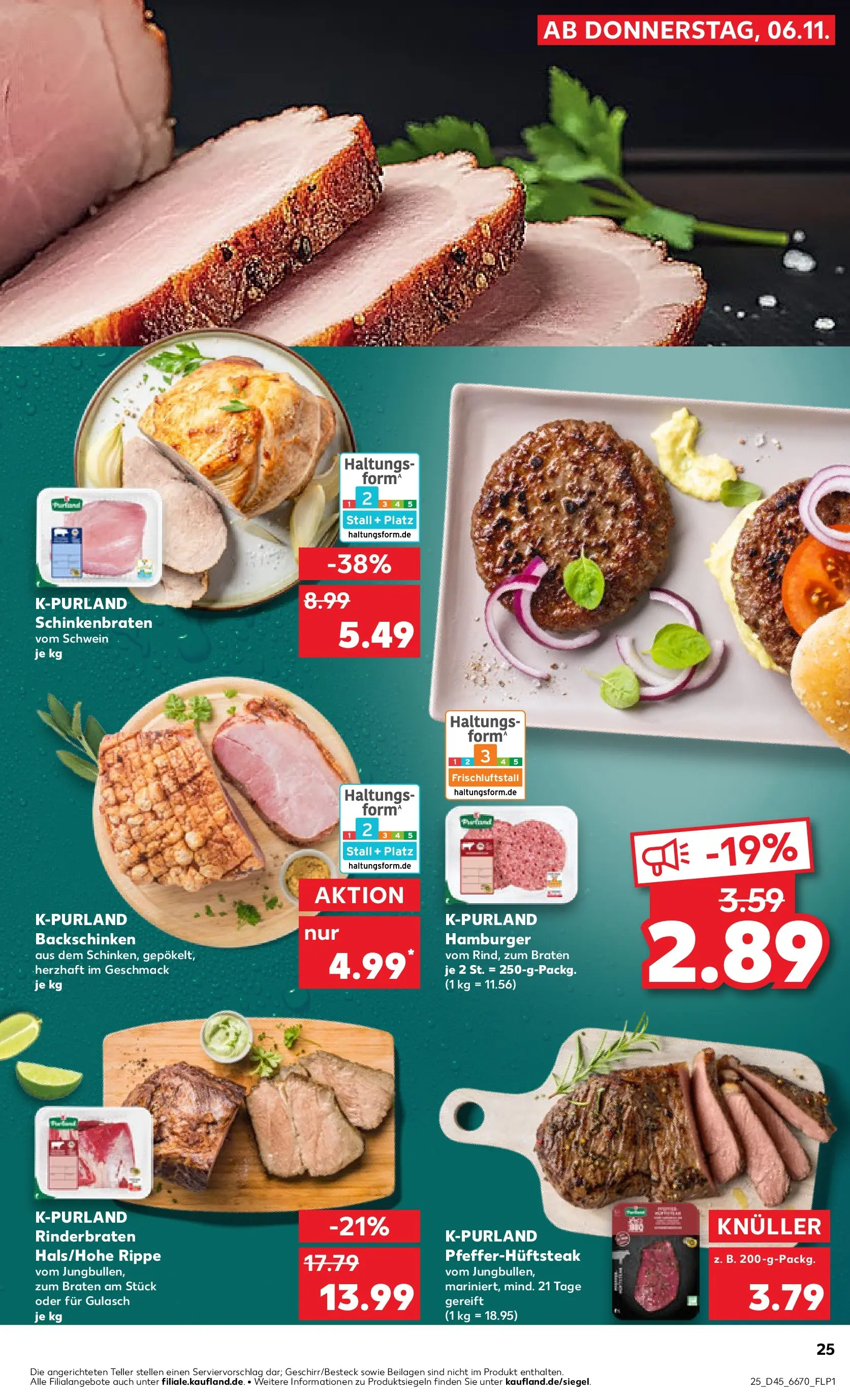 Prospekt Kaufland ab 05.11.2025 » Angebote und Werbung Online | Seite: 25 | Produkte: Rinderbraten, Gulasch Prospekt Kaufland ab 05.11.2025 » Angebote Online zum Blättern | Seite: 25 | Produkte: Rinderbraten, Gulasch