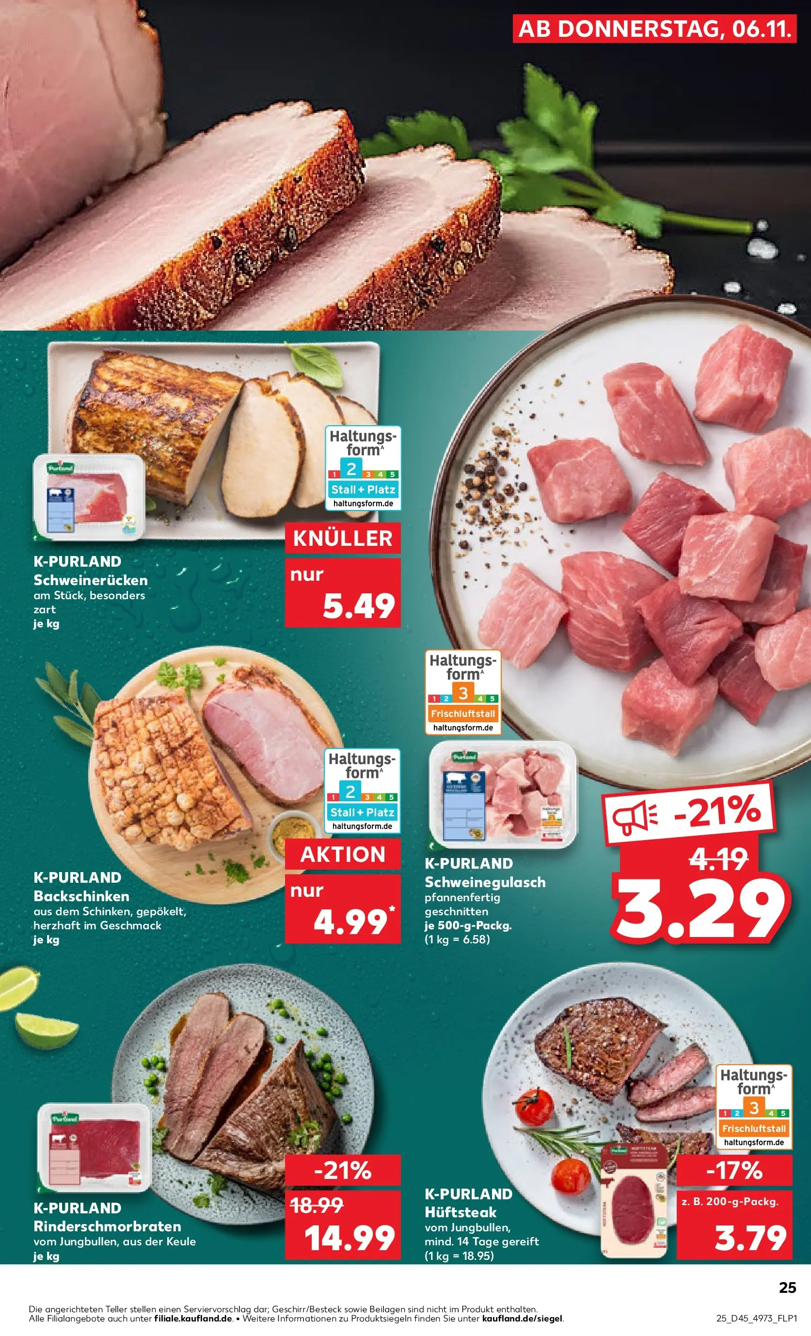 Prospekt Kaufland ab 06.11.2025 » Angebote und Werbung Online | Seite: 25 | Produkte: Schweinegulasch, Schweinerucken Prospekt Kaufland ab 06.11.2025 » Angebote Online zum Blättern | Seite: 25 | Produkte: Schweinegulasch, Schweinerucken