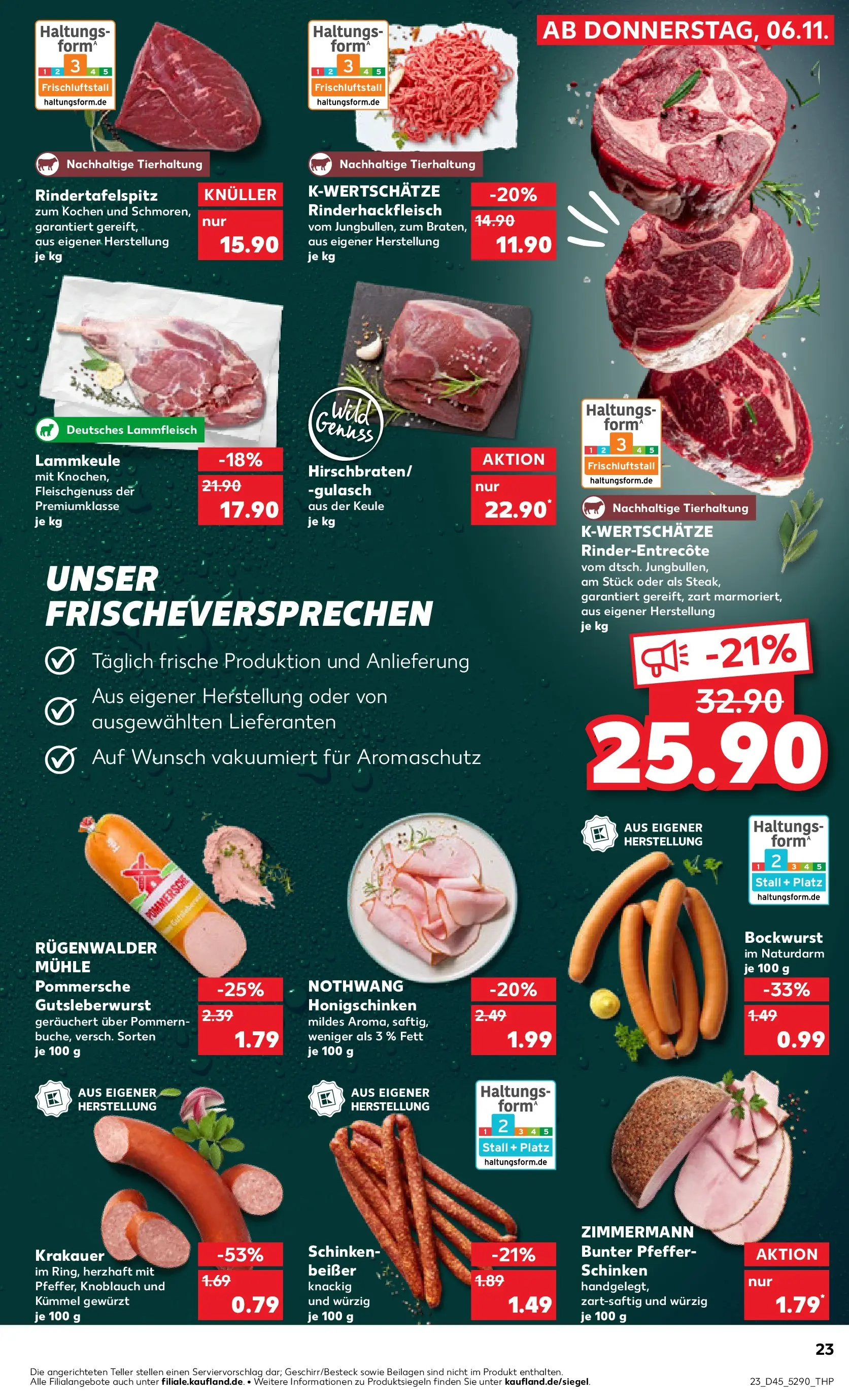 Prospekt Kaufland ab 05.11.2025 » Angebote Online zum Blättern | Seite: 23 | Produkte: Gulasch, Pfeffer, Knoblauch, Schinken