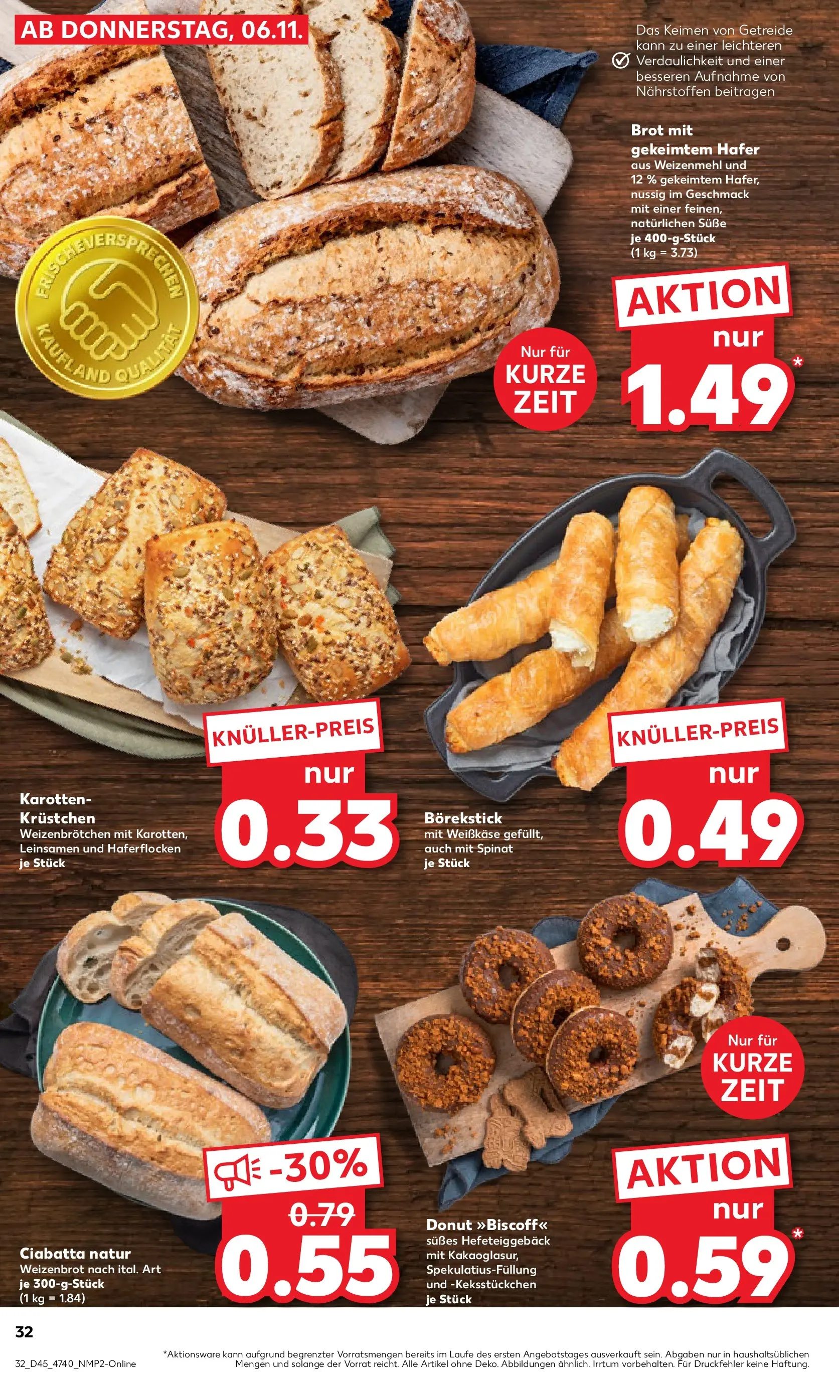 Prospekt Kaufland ab 06.11.2025 » Angebote und Werbung Online | Seite: 32 | Produkte: Weizenmehl, Brot, Getreide Prospekt Kaufland ab 06.11.2025 » Angebote Online zum Blättern | Seite: 32 | Produkte: Weizenmehl, Brot, Getreide