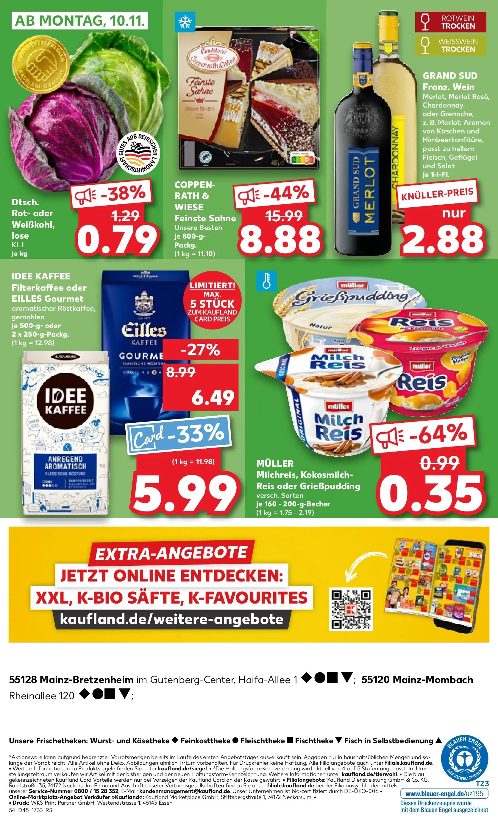 Prospekt Kaufland ab 05.11.2025 » Angebote und Werbung Online | Seite: 54 | Produkte: Milch, Rotwein, Kirschen, Salat Prospekt Kaufland ab 05.11.2025 » Angebote Online zum Blättern | Seite: 54 | Produkte: Milch, Rotwein, Kirschen, Salat