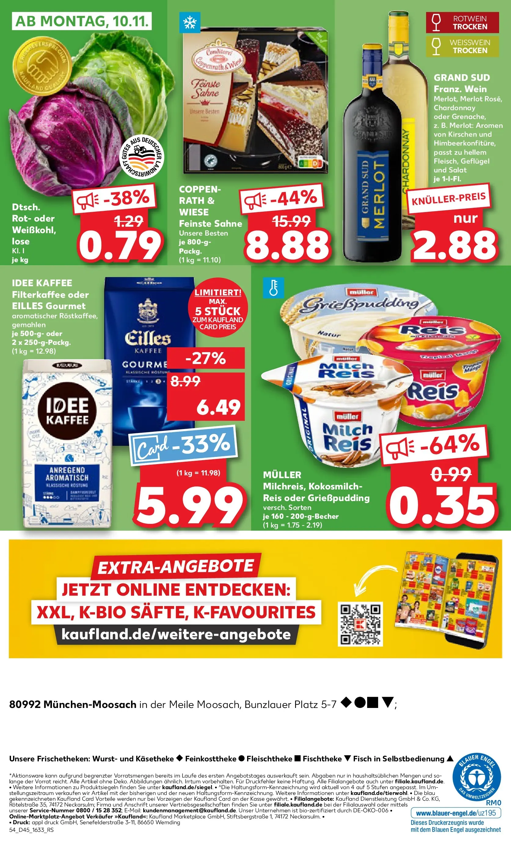 Prospekt Kaufland ab 05.11.2025 » Angebote Online zum Blättern | Seite: 54 | Produkte: Idee kaffee, Milch, Rotwein, Grand sud