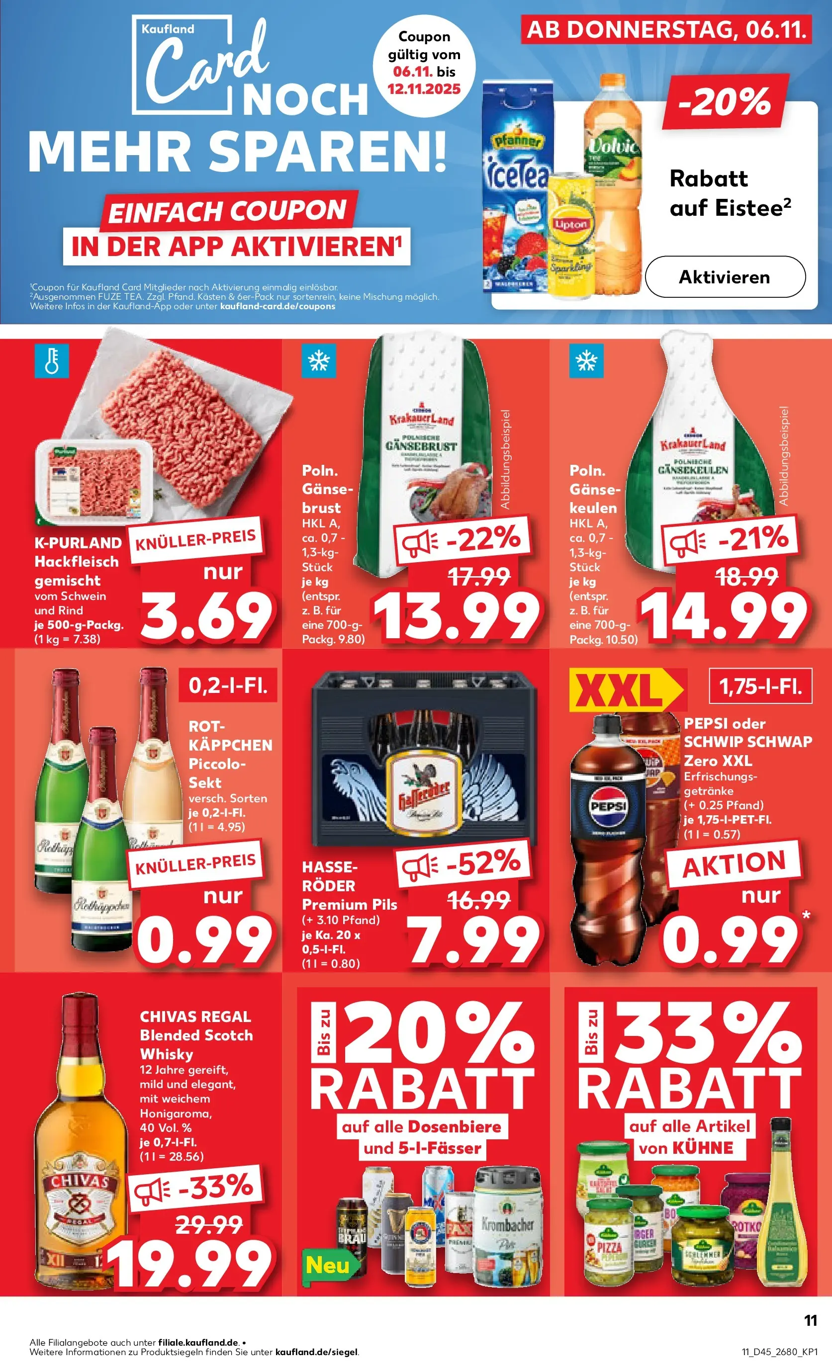 Prospekt Kaufland ab 06.11.2025 » Angebote und Werbung Online | Seite: 11 | Produkte: Regal, Pils, Pepsi, Hackfleisch Prospekt Kaufland ab 06.11.2025 » Angebote Online zum Blättern | Seite: 11 | Produkte: Regal, Pils, Pepsi, Hackfleisch