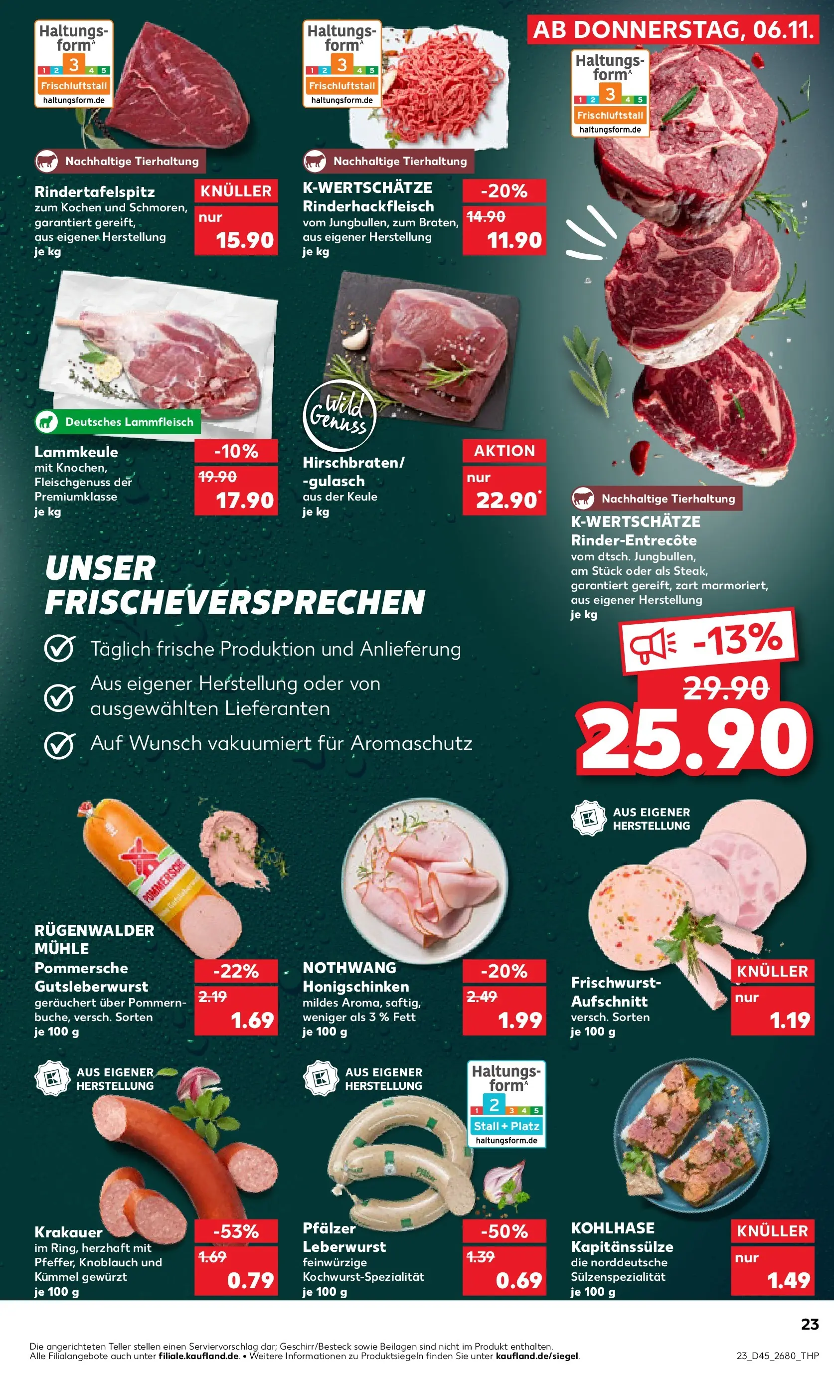 Prospekt Kaufland ab 06.11.2025 » Angebote und Werbung Online | Seite: 23 | Produkte: Mühle, Gulasch, Knoblauch, Steak Prospekt Kaufland ab 06.11.2025 » Angebote Online zum Blättern | Seite: 23 | Produkte: Mühle, Gulasch, Knoblauch, Steak