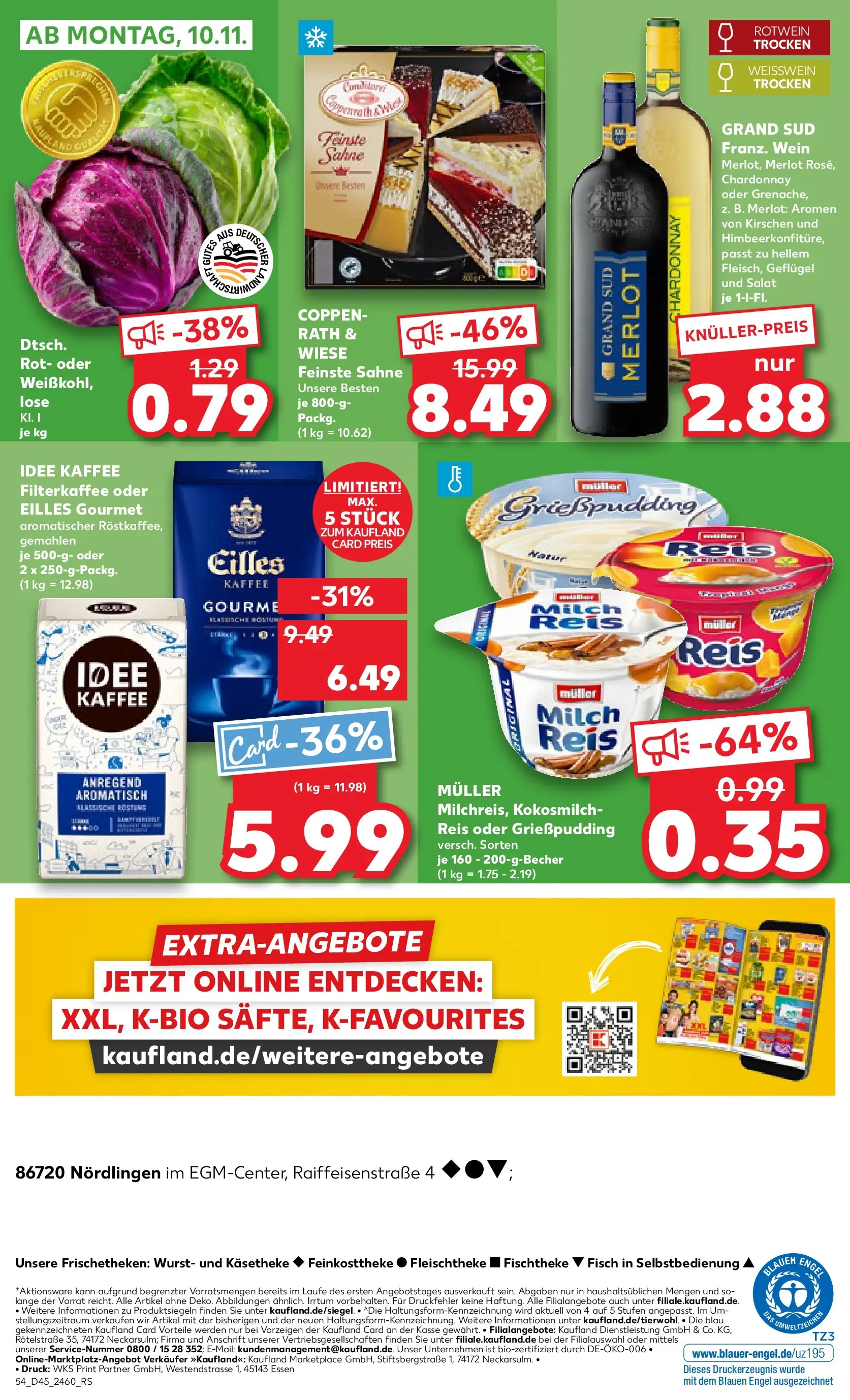 Prospekt Kaufland ab 05.11.2025 » Angebote und Werbung Online | Seite: 54 | Produkte: Milch, Eilles kaffee, Grand sud, Sahne Prospekt Kaufland ab 05.11.2025 » Angebote Online zum Blättern | Seite: 54 | Produkte: Milch, Eilles kaffee, Grand sud, Sahne