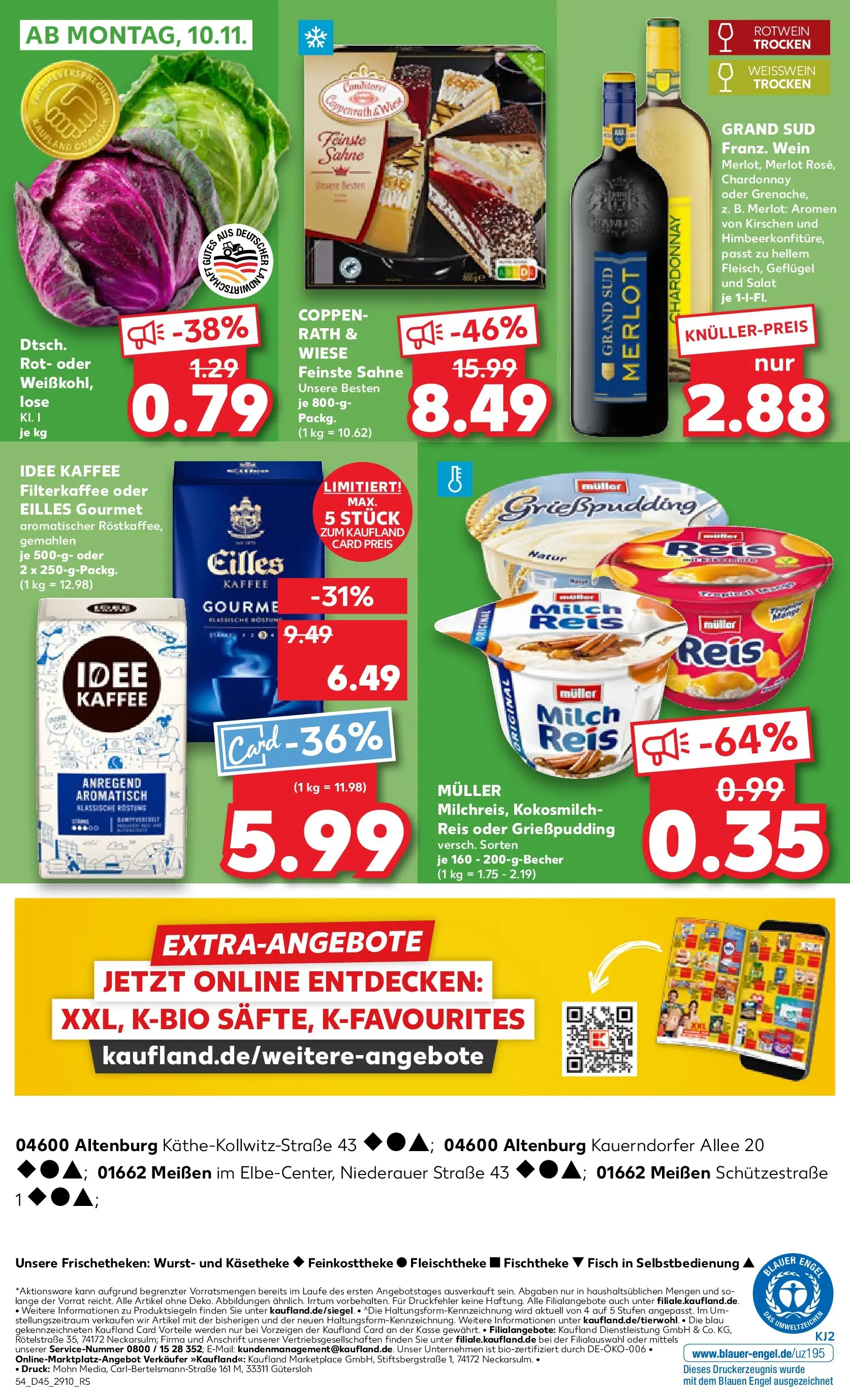 Prospekt Kaufland ab 05.11.2025 » Angebote Online zum Blättern | Seite: 54 | Produkte: Rotwein trocken, Kirschen, Reis, Sahne