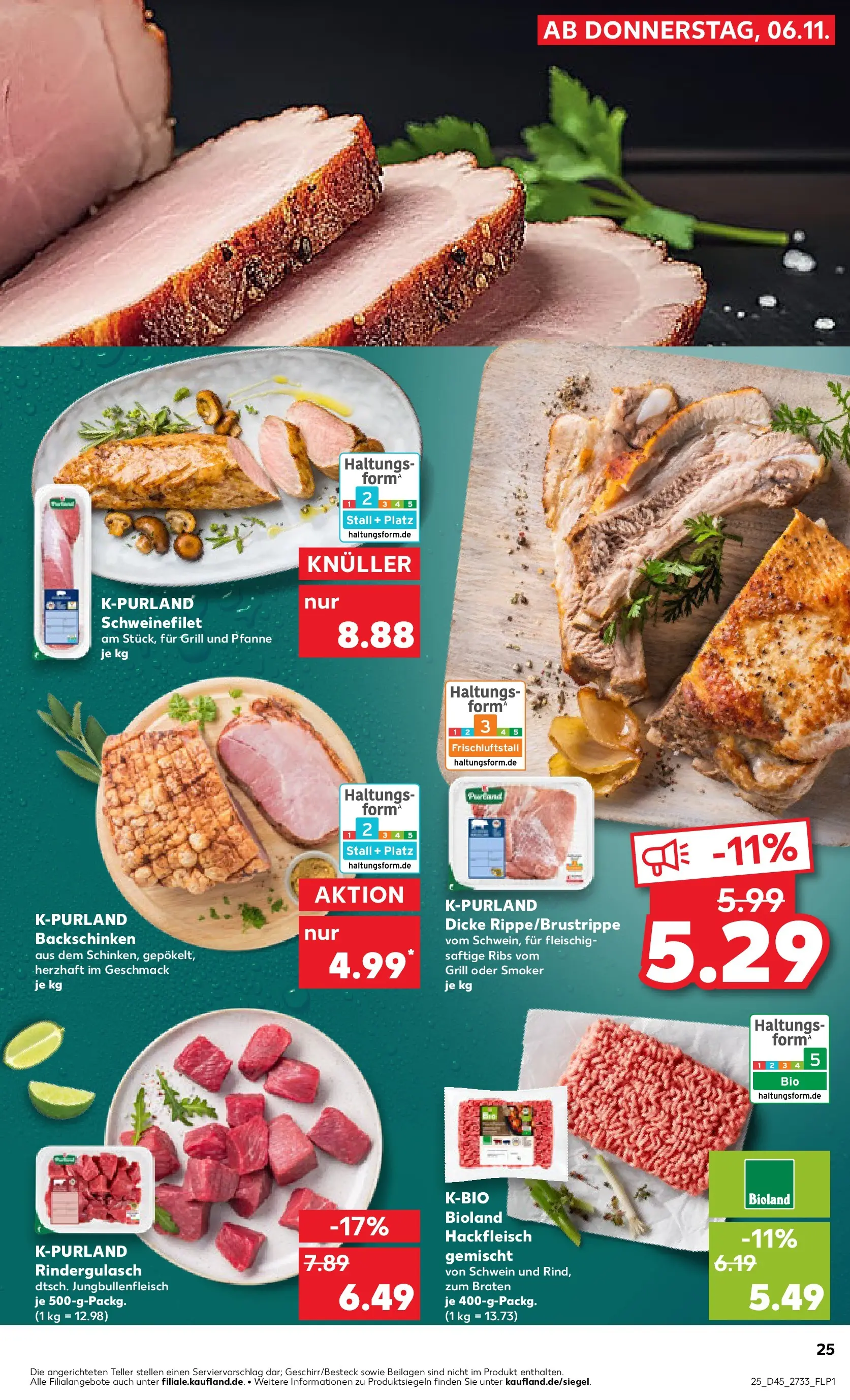 Prospekt Kaufland ab 05.11.2025 » Angebote und Werbung Online | Seite: 25 | Produkte: Grill, Rindergulasch, Schweinefilet, Hackfleisch Prospekt Kaufland ab 05.11.2025 » Angebote Online zum Blättern | Seite: 25 | Produkte: Grill, Rindergulasch, Schweinefilet, Hackfleisch