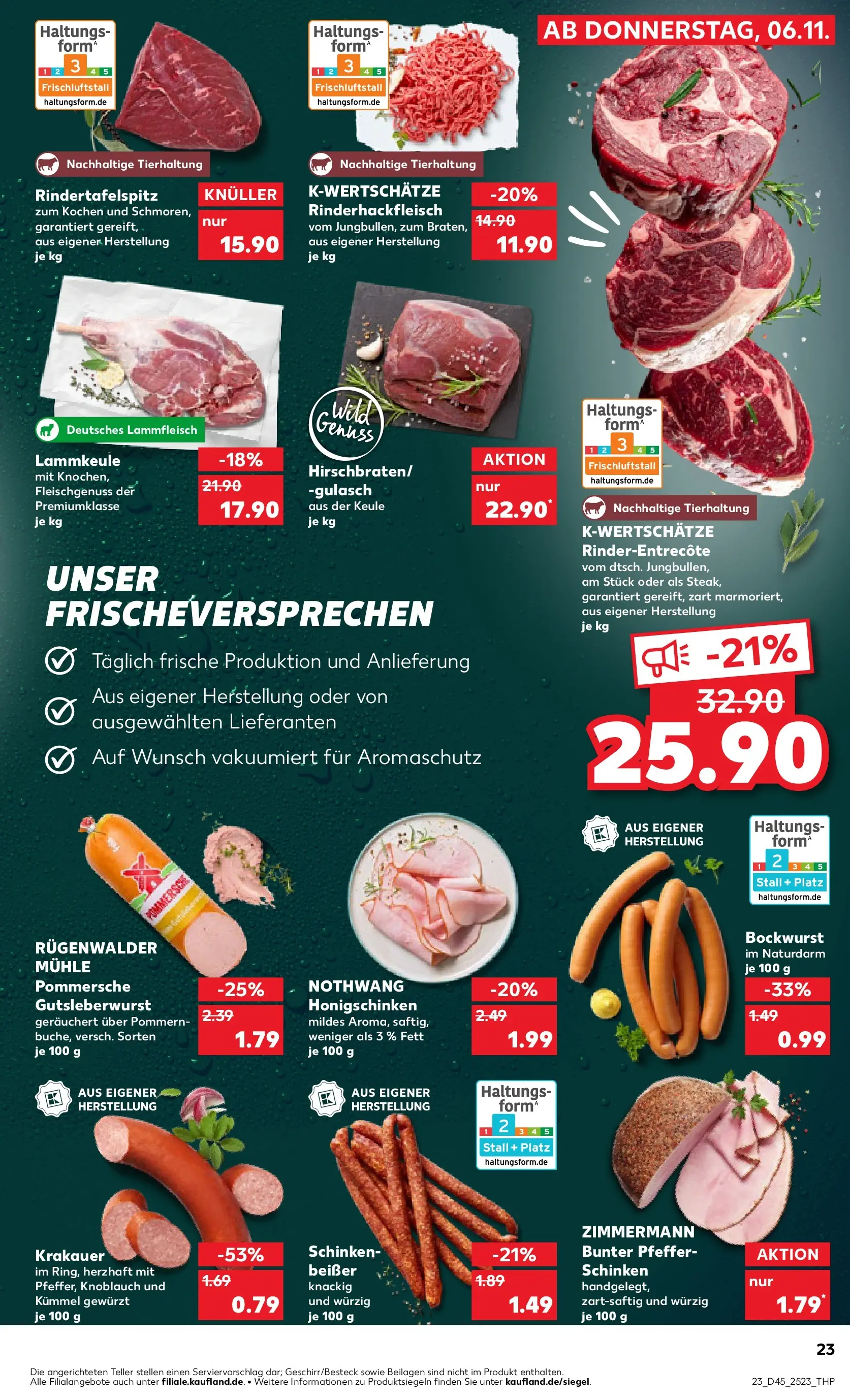 Prospekt Kaufland ab 06.11.2025 » Angebote und Werbung Online | Seite: 23 | Produkte: Bockwurst, Lammkeule, Mühle, Knoblauch Prospekt Kaufland ab 06.11.2025 » Angebote Online zum Blättern | Seite: 23 | Produkte: Bockwurst, Lammkeule, Mühle, Knoblauch