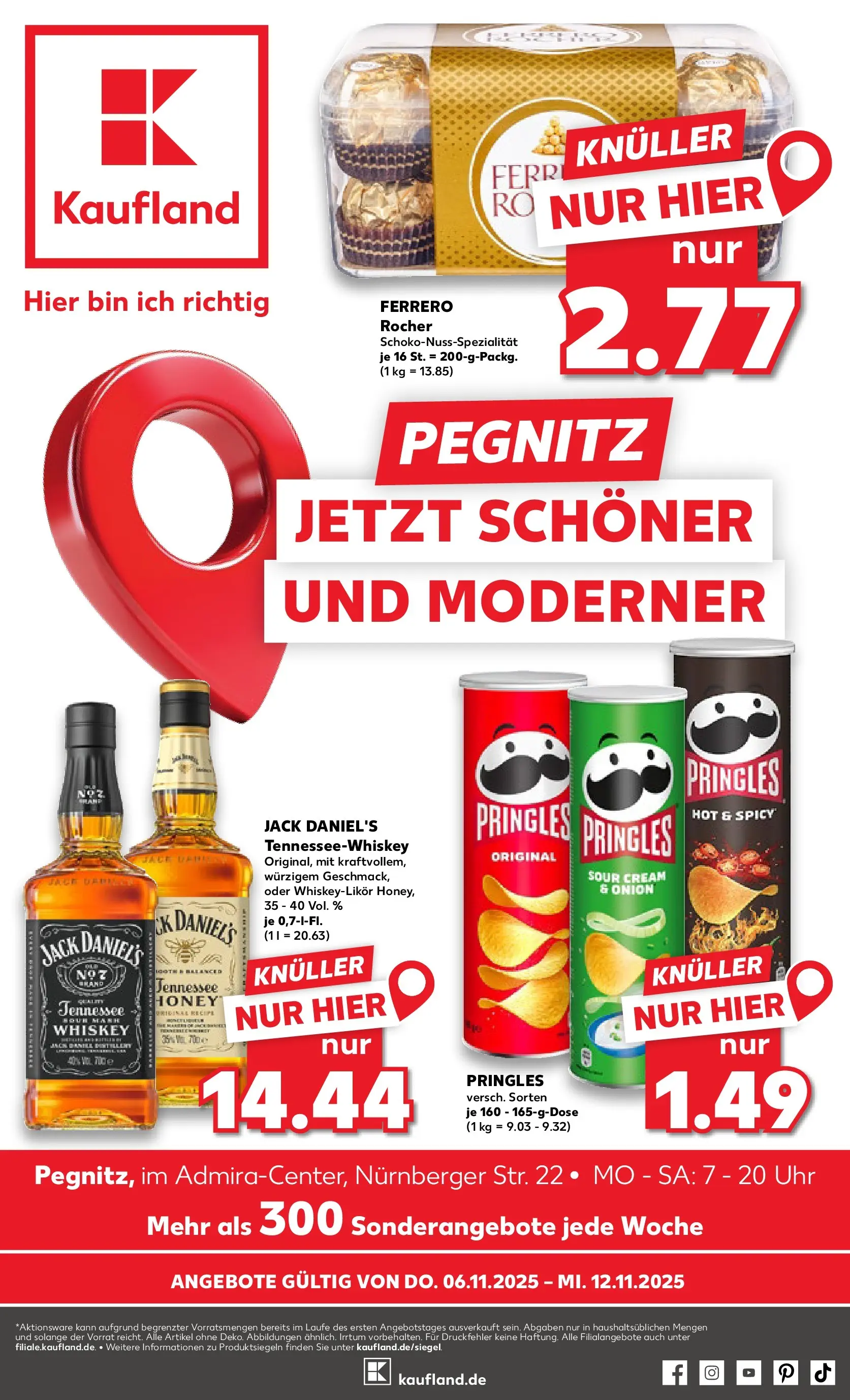Prospekt Kaufland ab 06.11.2025 » Angebote Online zum Blättern | Seite: 1 | Produkte: Jack Daniel's, Pringles, Chips, Whiskey
