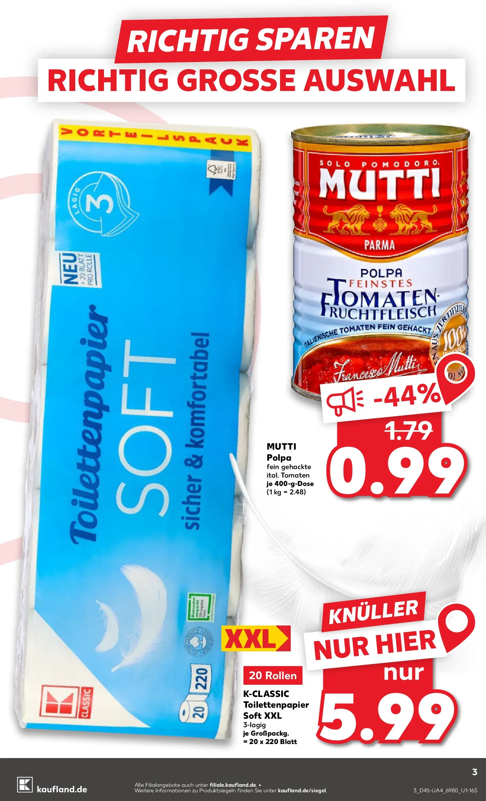 Prospekt Kaufland ab 06.11.2025 » Angebote und Werbung Online | Seite: 3 | Produkte: Tomaten, Toilettenpapier Prospekt Kaufland ab 06.11.2025 » Angebote Online zum Blättern | Seite: 3 | Produkte: Tomaten, Toilettenpapier