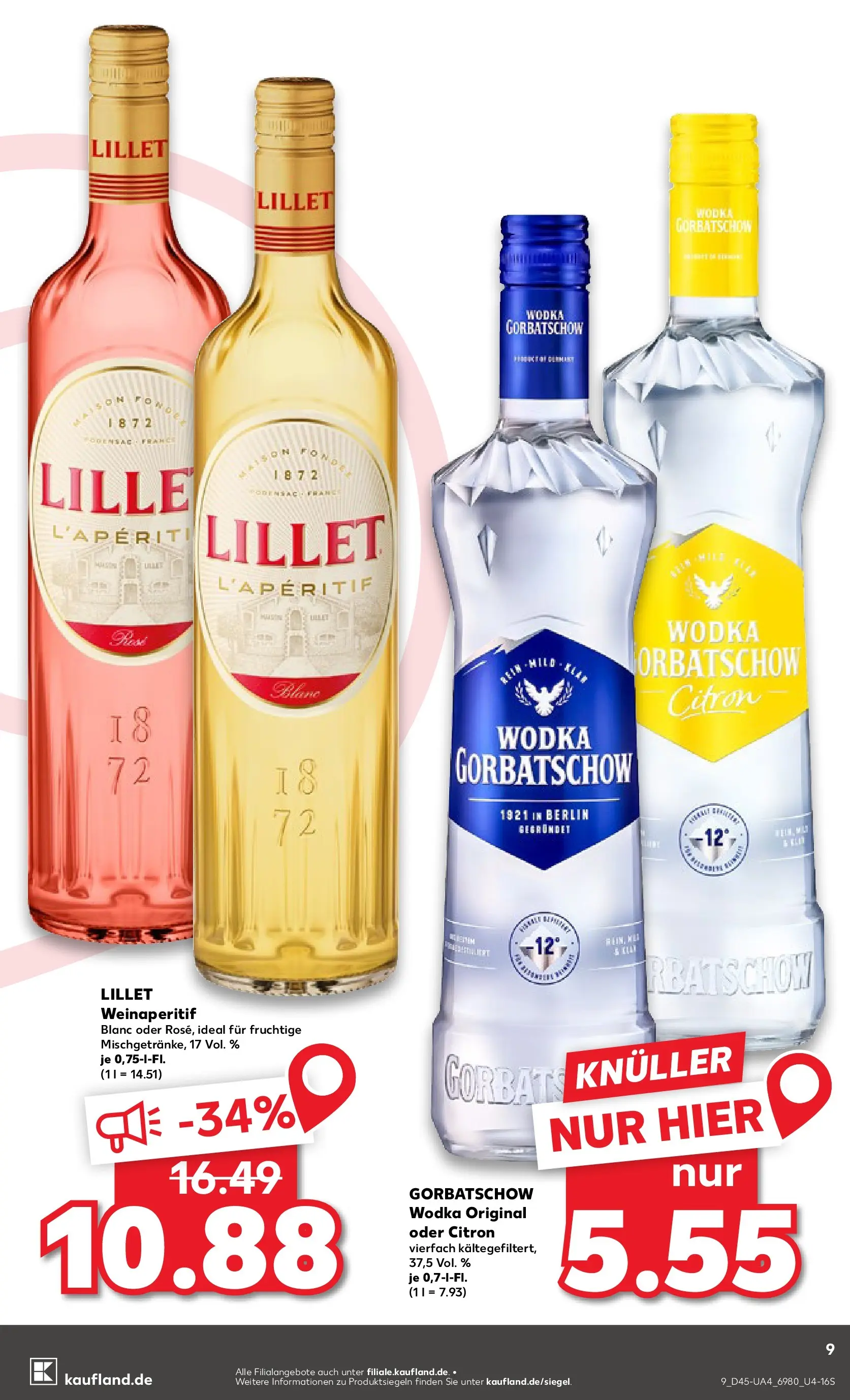 Prospekt Kaufland ab 06.11.2025 » Angebote und Werbung Online | Seite: 9 | Produkte: Lillet, Wodka gorbatschow, Vodka, Wodka Prospekt Kaufland ab 06.11.2025 » Angebote Online zum Blättern | Seite: 9 | Produkte: Lillet, Wodka gorbatschow, Vodka, Wodka