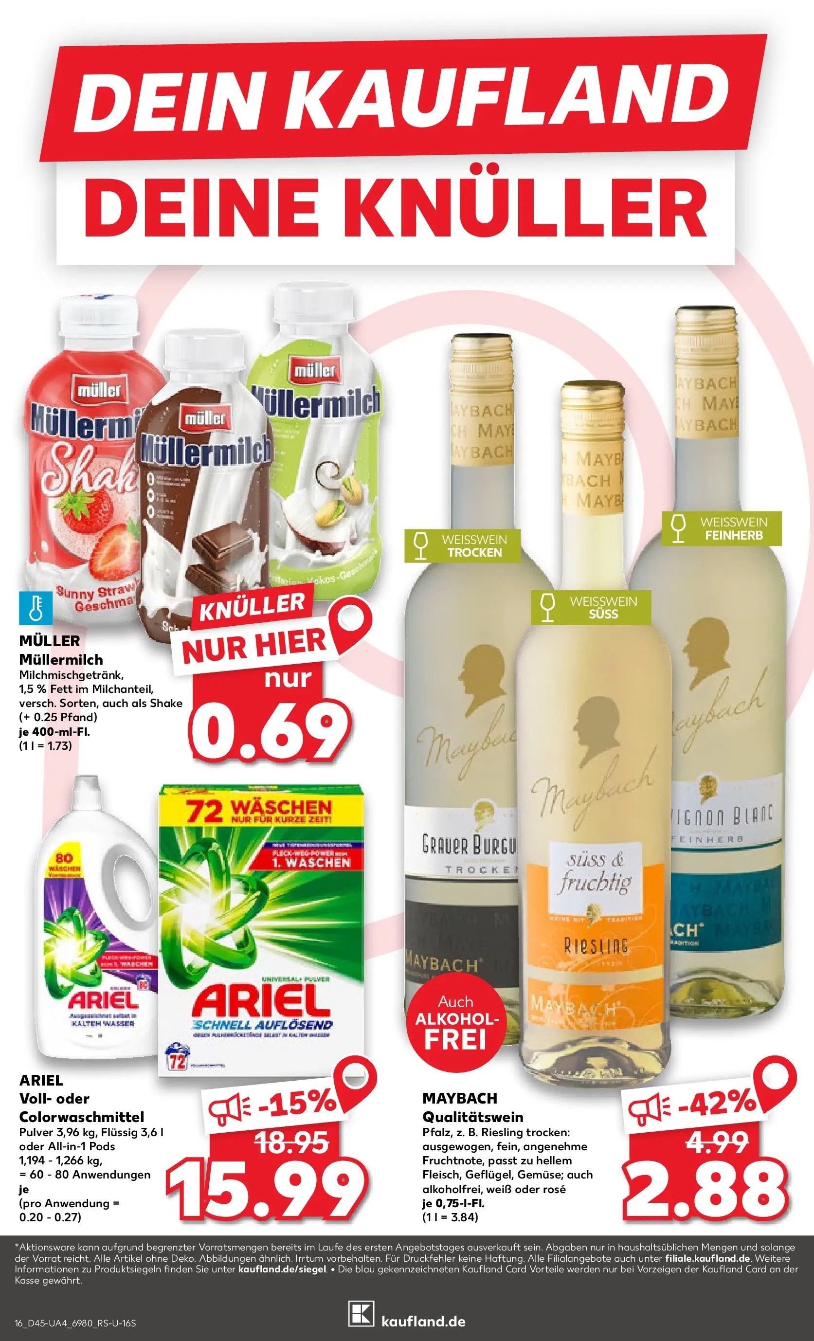 Prospekt Kaufland ab 06.11.2025 » Angebote und Werbung Online | Seite: 16 | Produkte: Ariel, Wasser, Müllermilch, Muller mullermilch Prospekt Kaufland ab 06.11.2025 » Angebote Online zum Blättern | Seite: 16 | Produkte: Ariel, Wasser, Müllermilch, Muller mullermilch