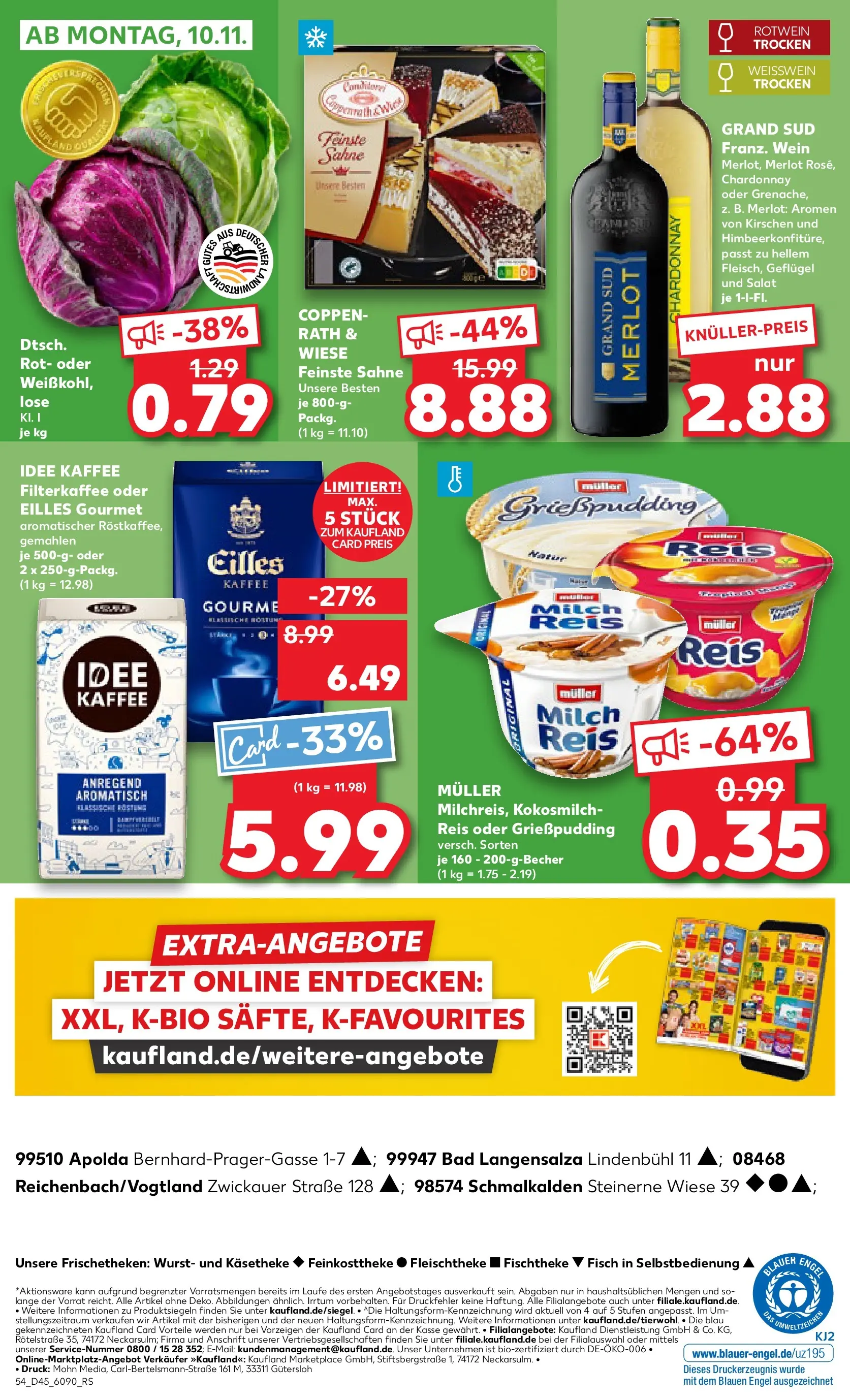 Prospekt Kaufland ab 06.11.2025 » Angebote und Werbung Online | Seite: 54 | Produkte: Idee kaffee, Bad, Kirschen, Sahne Prospekt Kaufland ab 06.11.2025 » Angebote Online zum Blättern | Seite: 54 | Produkte: Idee kaffee, Bad, Kirschen, Sahne