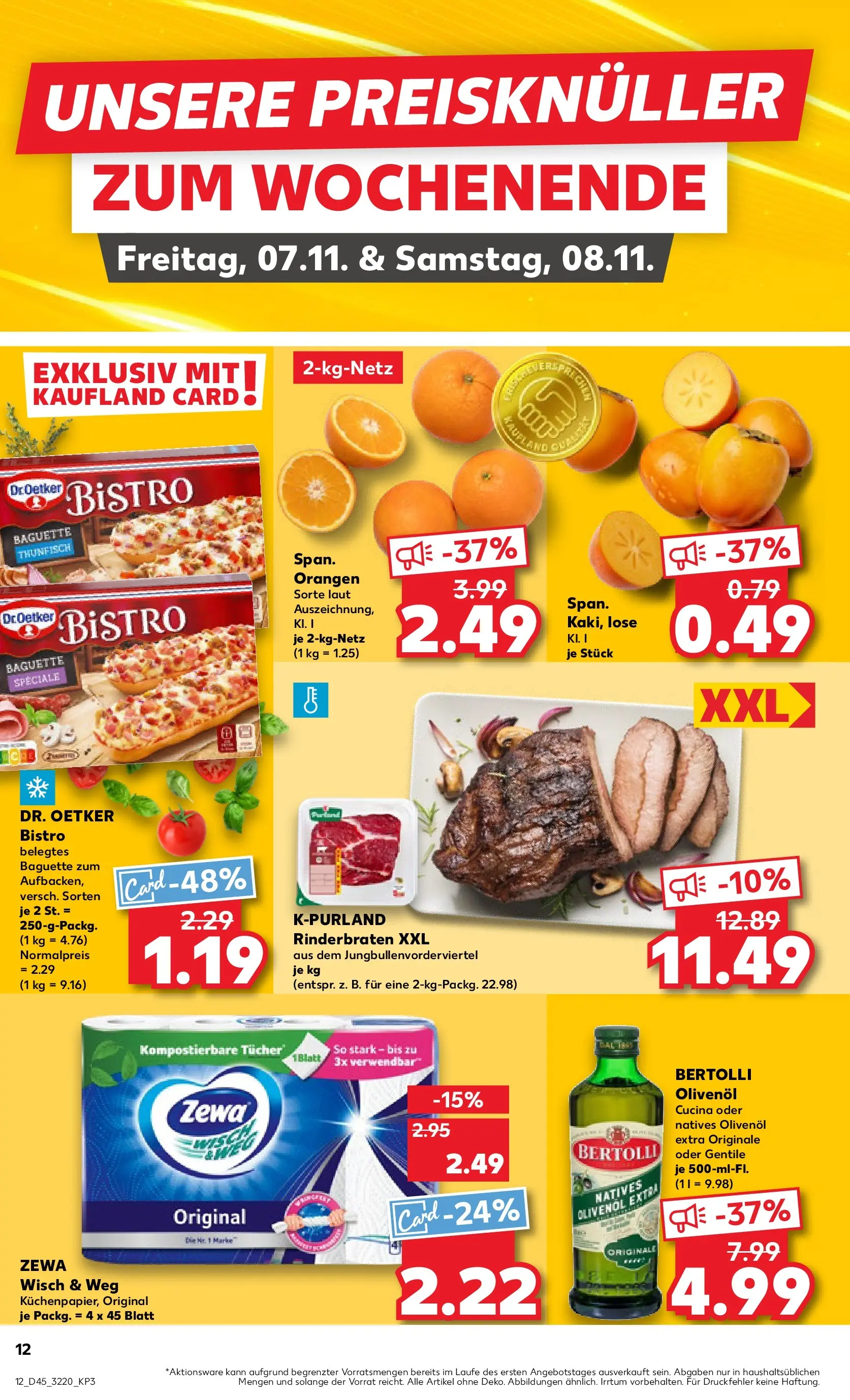 Prospekt Kaufland ab 05.11.2025 » Angebote und Werbung Online | Seite: 12 | Produkte: Baguette, Bertolli olivenol, Zewa, Orangen Prospekt Kaufland ab 05.11.2025 » Angebote Online zum Blättern | Seite: 12 | Produkte: Baguette, Bertolli olivenol, Zewa, Orangen