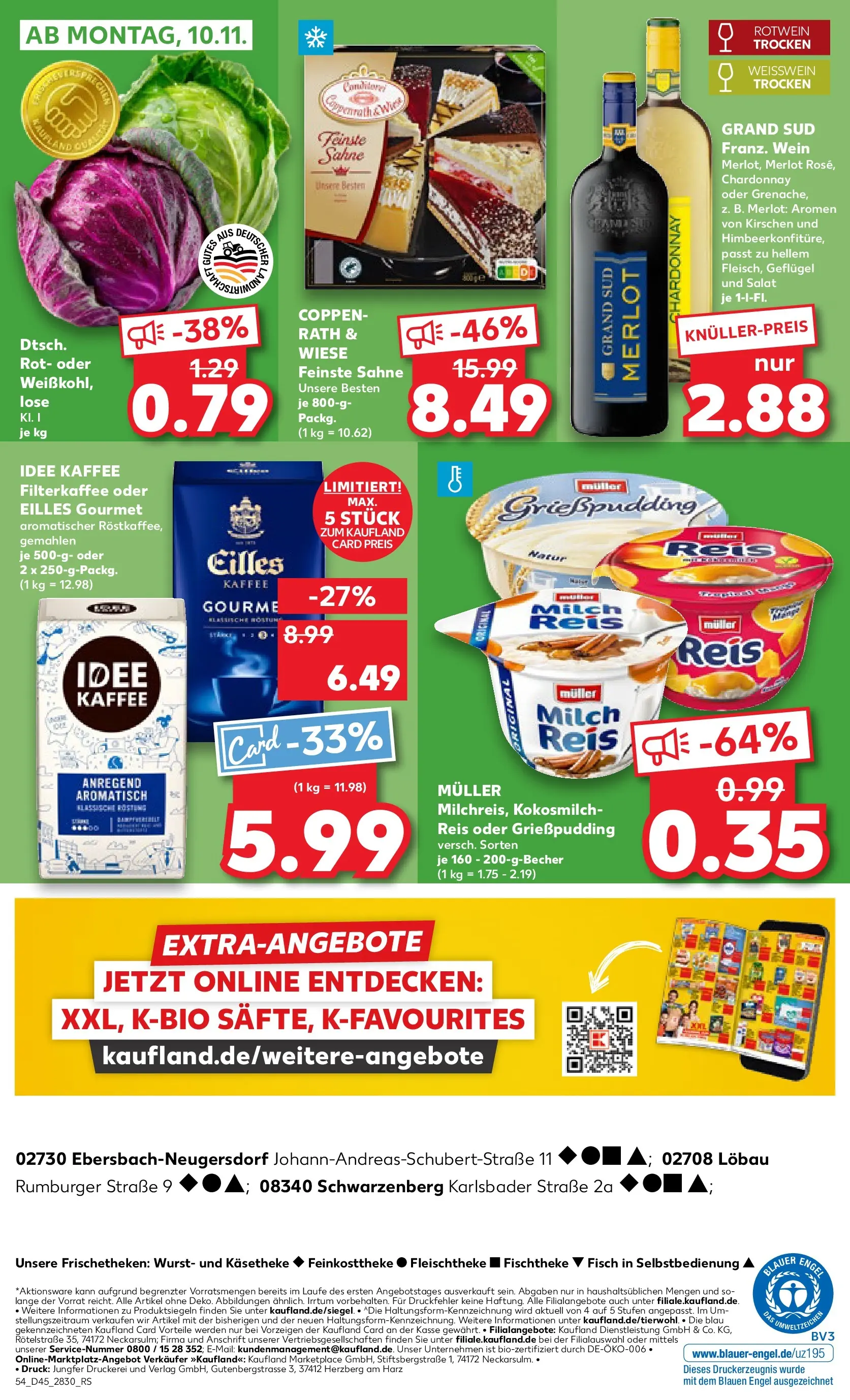 Prospekt Kaufland ab 06.11.2025 » Angebote Online zum Blättern | Seite: 54 | Produkte: Milch, Kaffee, Grand sud, Salat